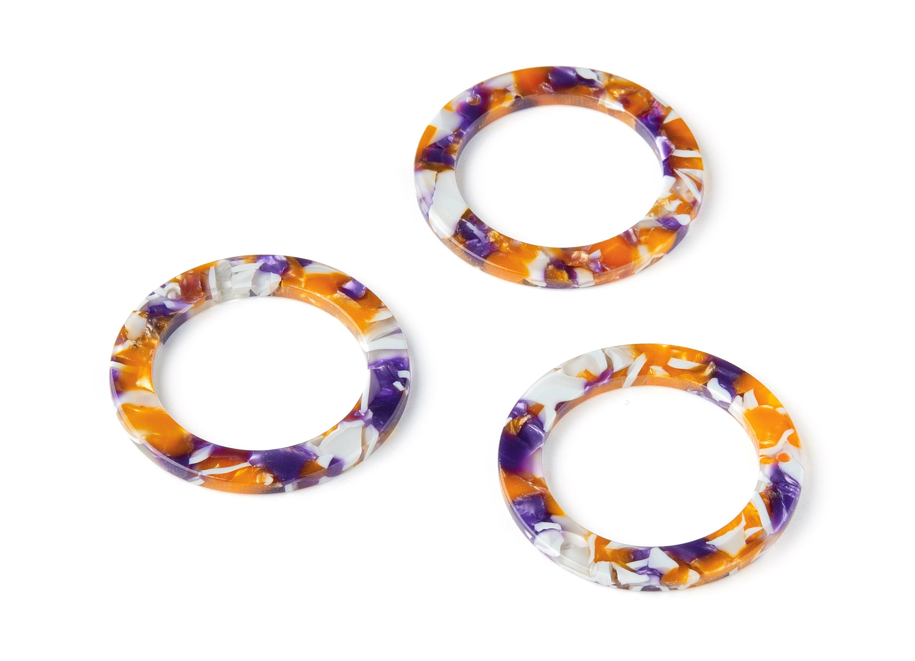 Acetate Round Earring Charms - Circle Pendant - Earring Findings - Jewelry Supplies - Color Code: A186 - 36.59x36.59x2.58mm - AC1484-A186 - DOMEDBAZAAR