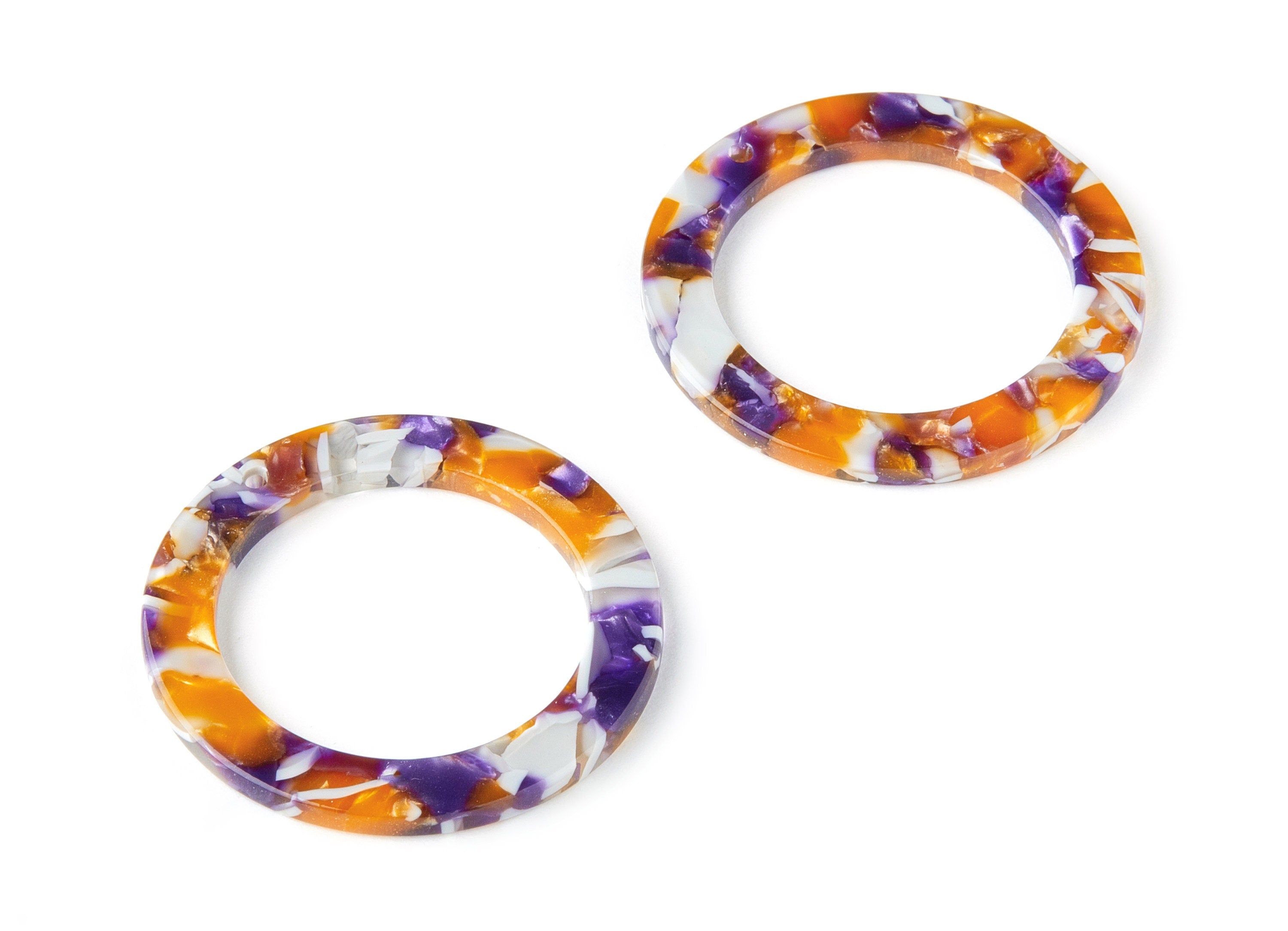 Acetate Round Earring Charms - Circle Pendant - Earring Findings - Jewelry Supplies - Color Code: A186 - 36.59x36.59x2.58mm - AC1484-A186 - DOMEDBAZAAR