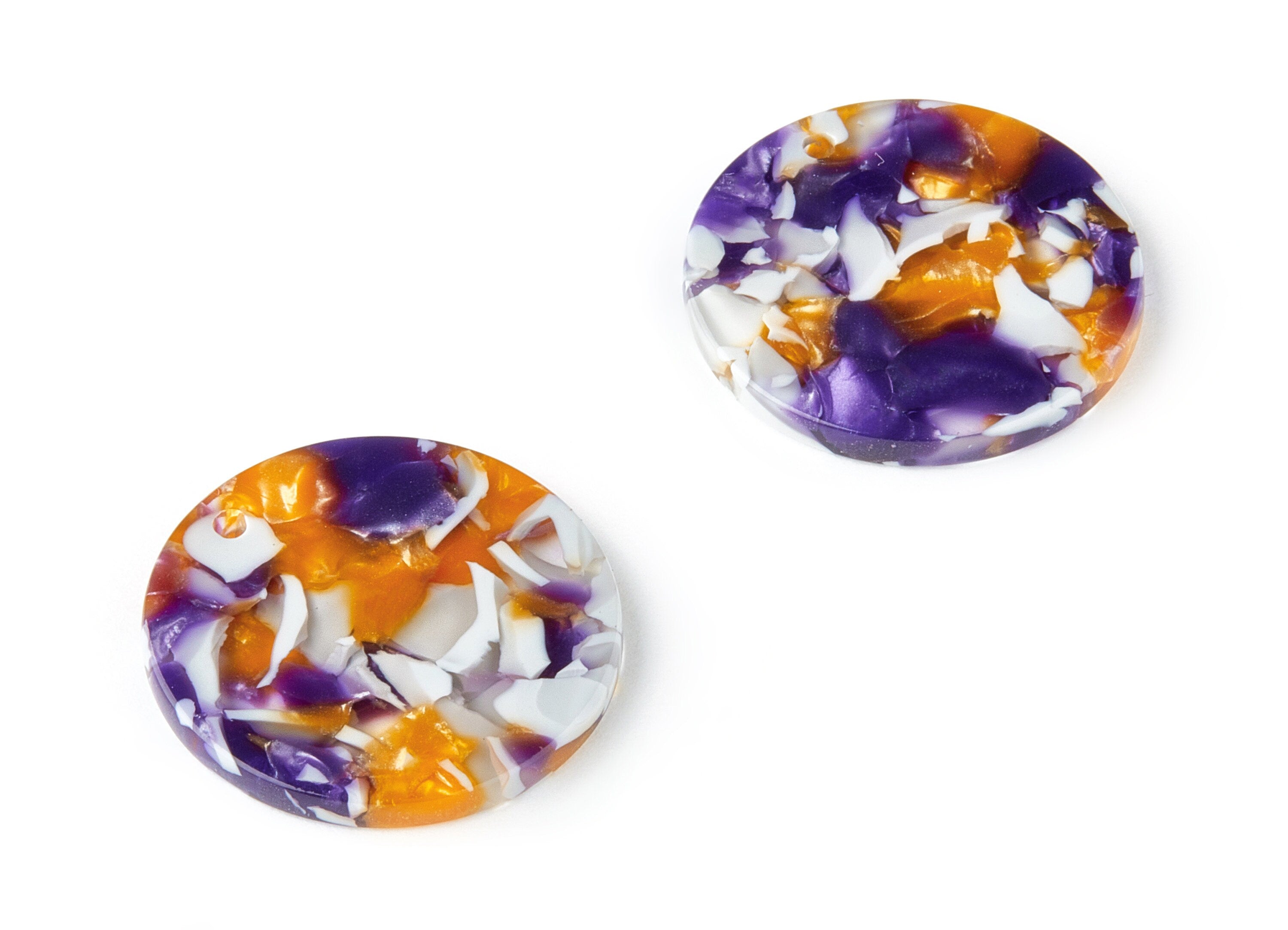 Acetate Round Earring Charms - Circle Pendant - Earring Findings - Jewelry Supplies - Color Code: A186 - 25.58x25.58x2.5mm - AC1485-A186 - DOMEDBAZAAR