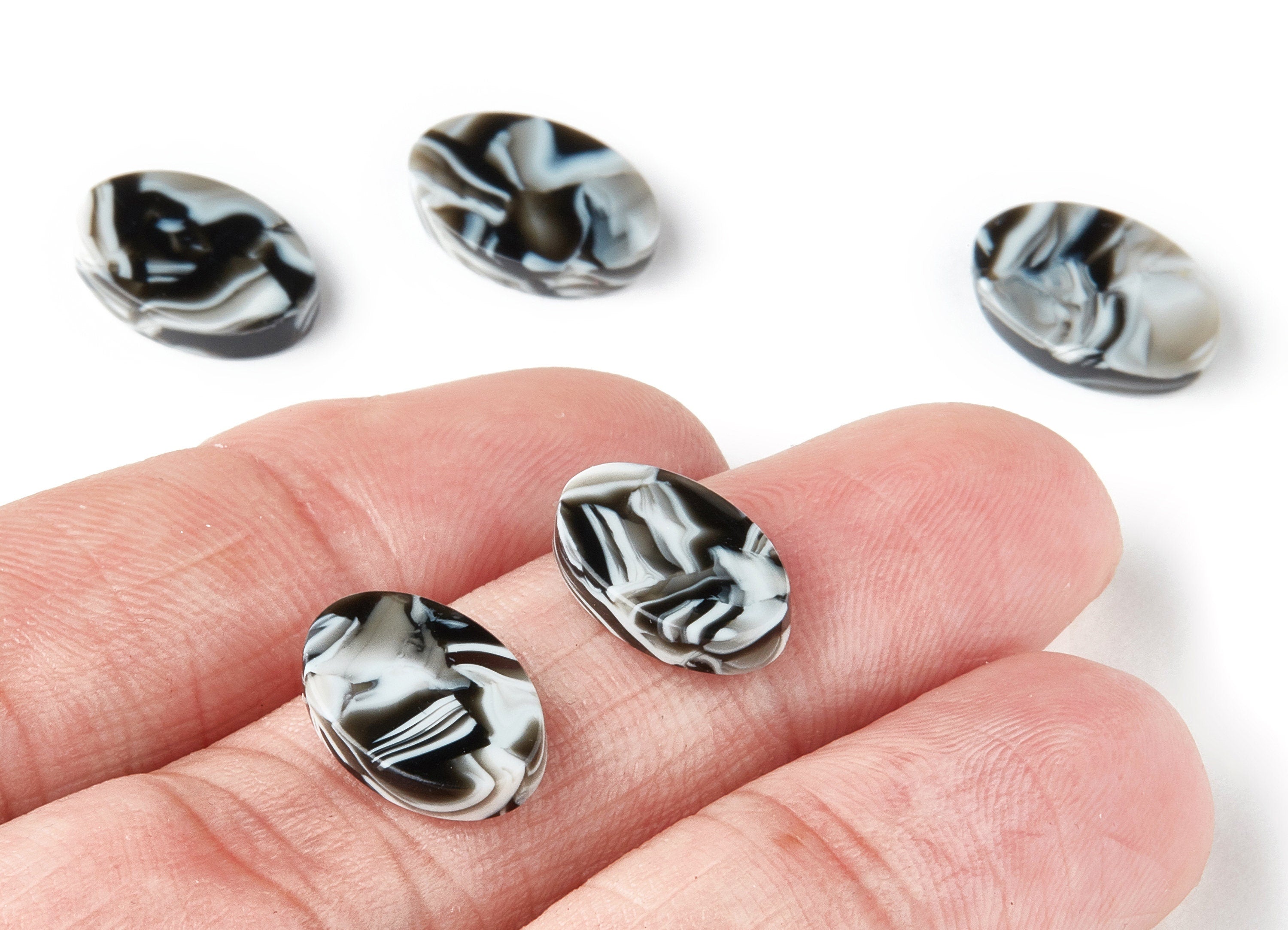 Acetate Oval Earring Charms - Acrylic Oval Pendant - Earring Findings - Jewelry Supplies - Color Code:A163 - 14.1x10.05x2.55mm - AC1449-A163 - DOMEDBAZAAR