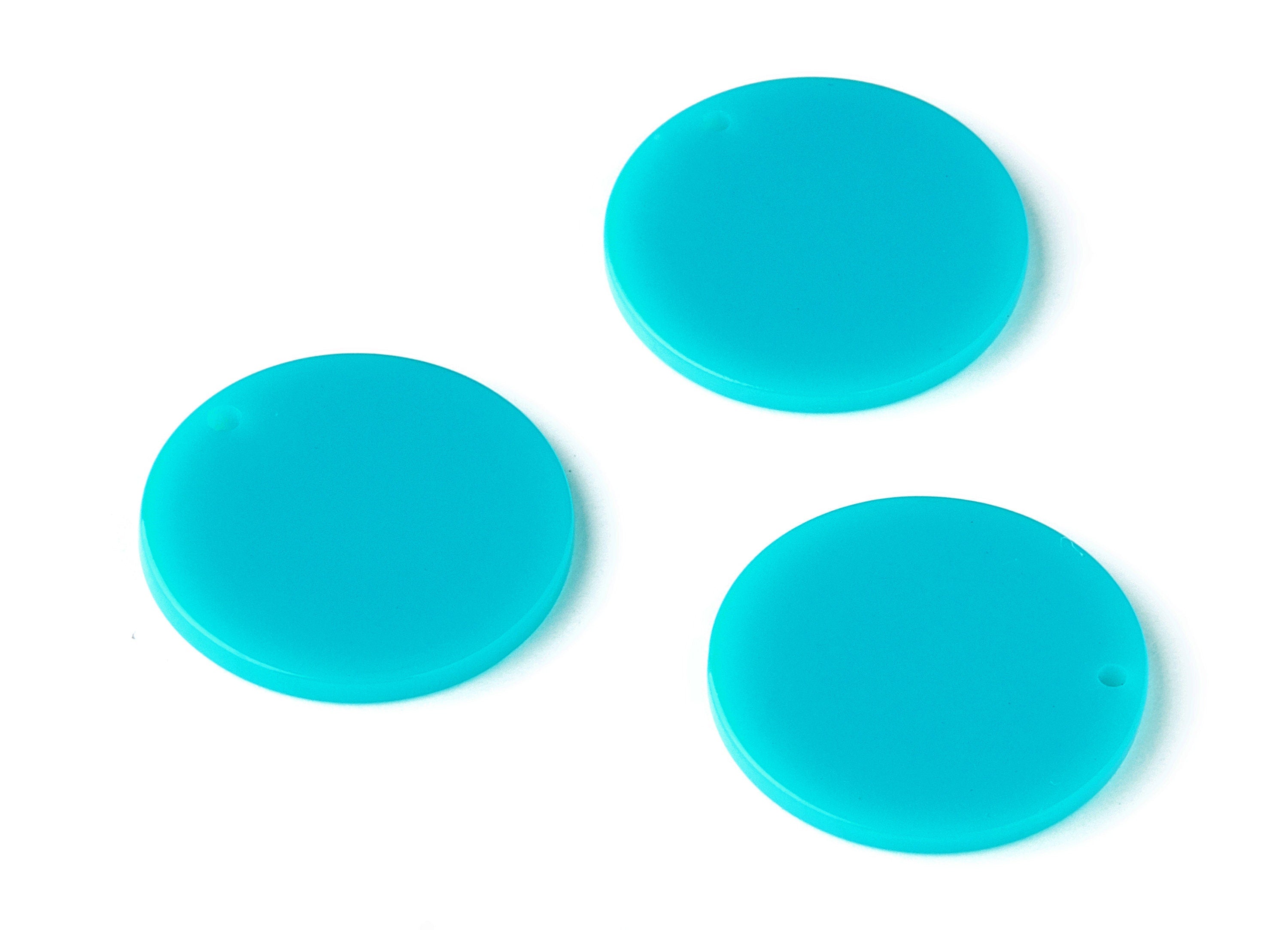 Acrylic Round Earring Charms - Circle Pendant - Earring Findings - Jewelry Supplies - Color Code: A178 - 23.36x23.36x2.03mm - AC1470-A178 - DOMEDBAZAAR