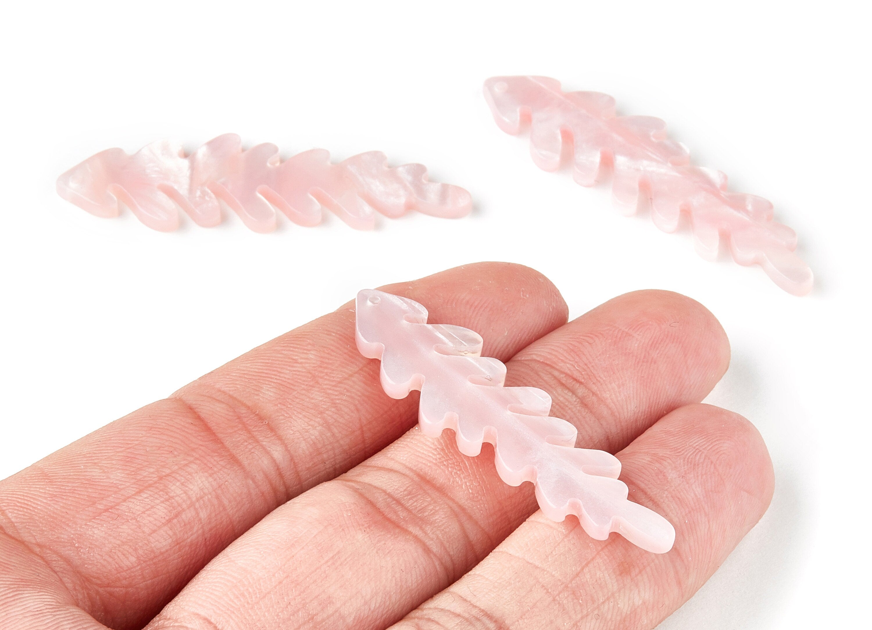 Acetate Leaf Earring Charm - Acrylic Leaf Pendant - Earring Findings - Jewelry Supplies - Color Code:A179 - 48.43x13.17x2.53mm - AC1471-A179 - DOMEDBAZAAR