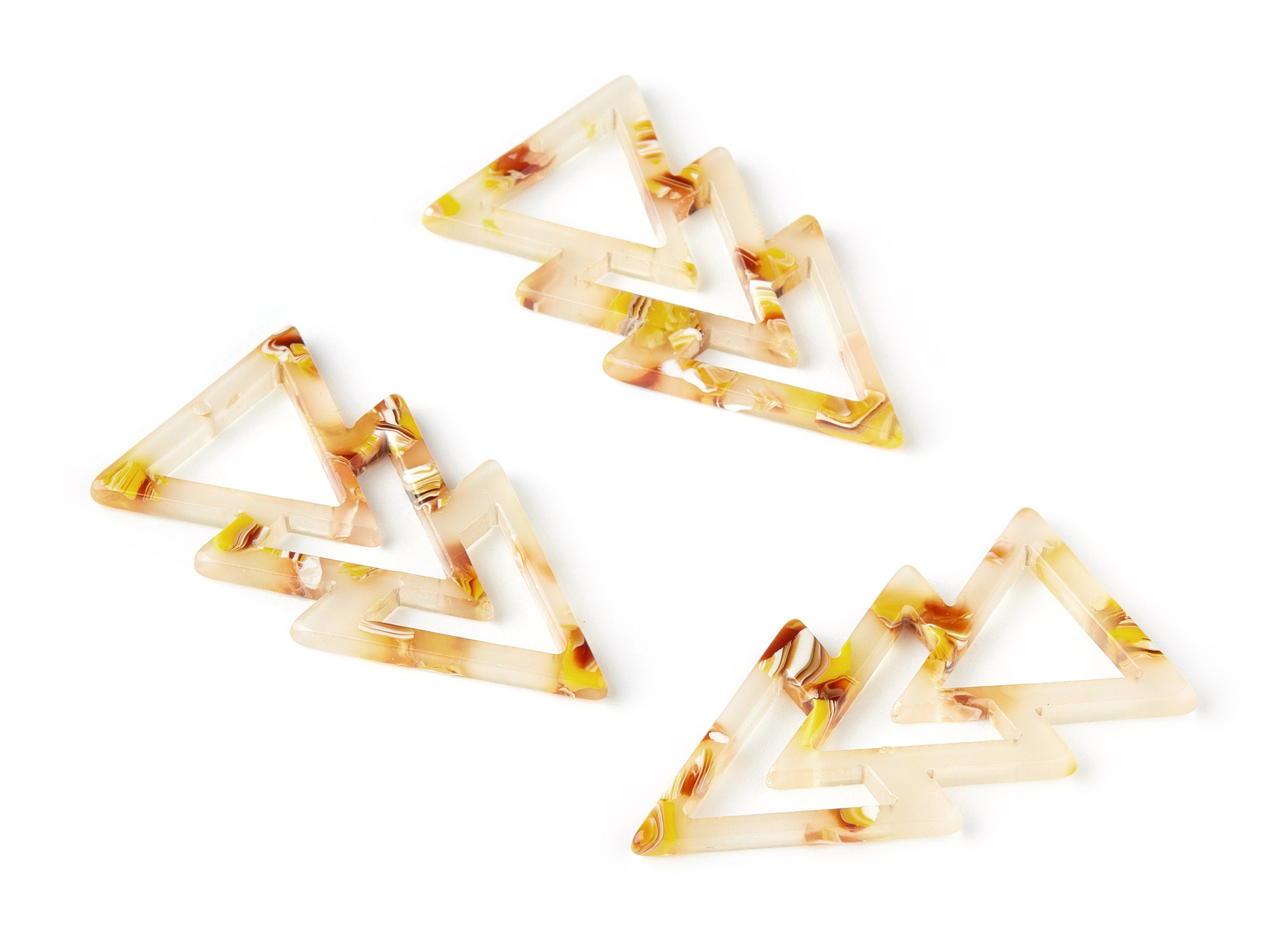 Acetate Triangle Earring Charms - Triangle Pendant - Earring Findings - Jewelry Supplies - Color Code:A121 - 39.66x9.79x2.51mm - AC1495-A121 - DOMEDBAZAAR
