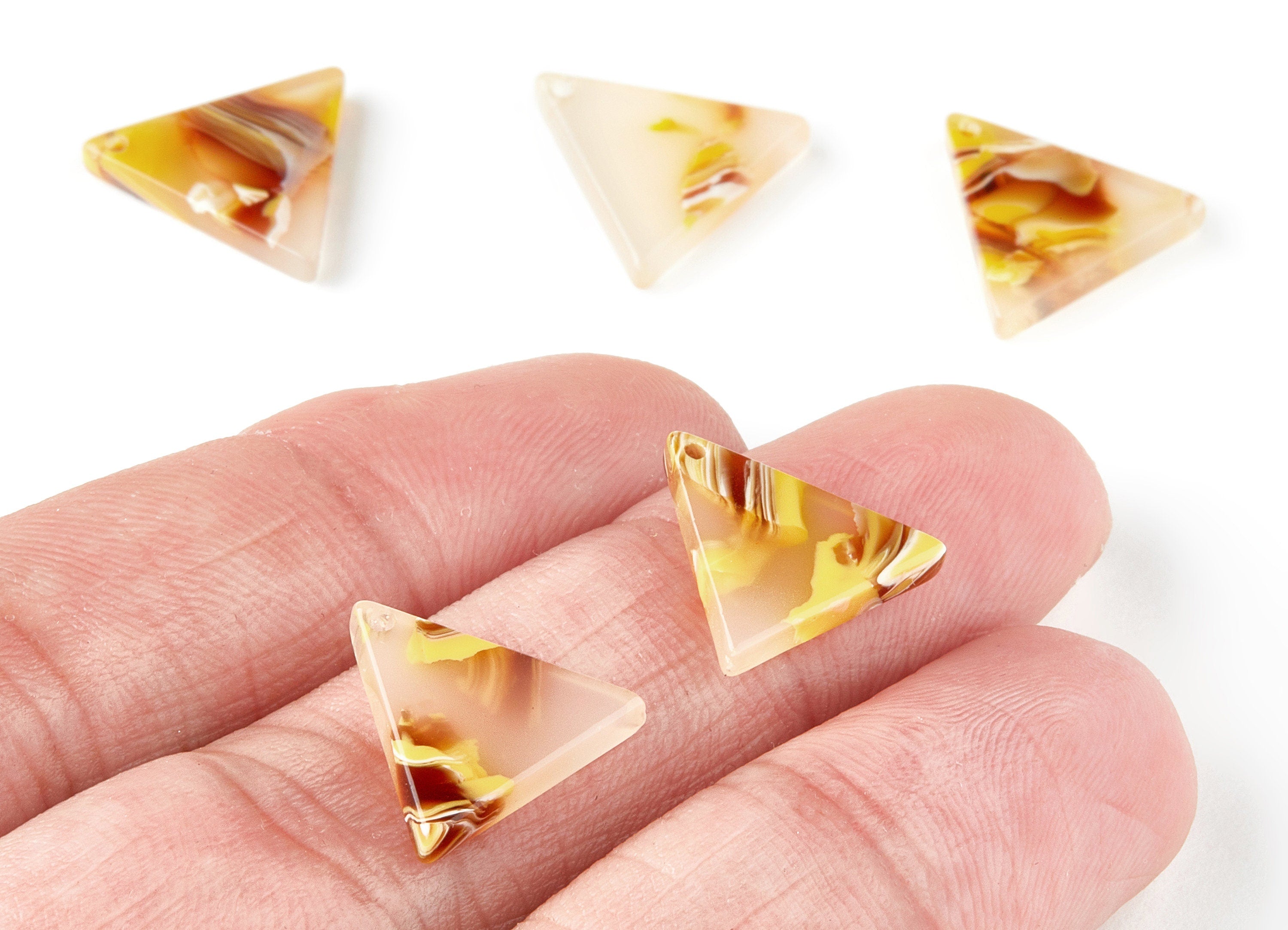 Acetate Triangle Earring Charms - Triangle Pendant - Earring Findings - Jewelry Supplies - Color Code:A121 - 14.65x14.65x2.5mm - AC1496-A121 - DOMEDBAZAAR