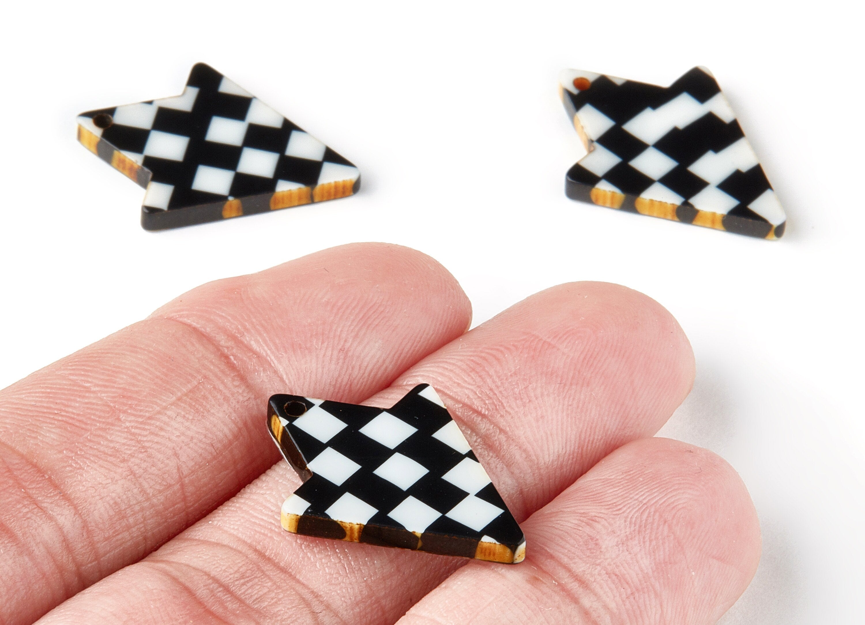 Acetate Geometric Charms - Geometric Earring and Pendant - Jewelry Supplys - Color Code:A206 - 25.5x18.34x2.7mm - AC1501-A206 - DOMEDBAZAAR