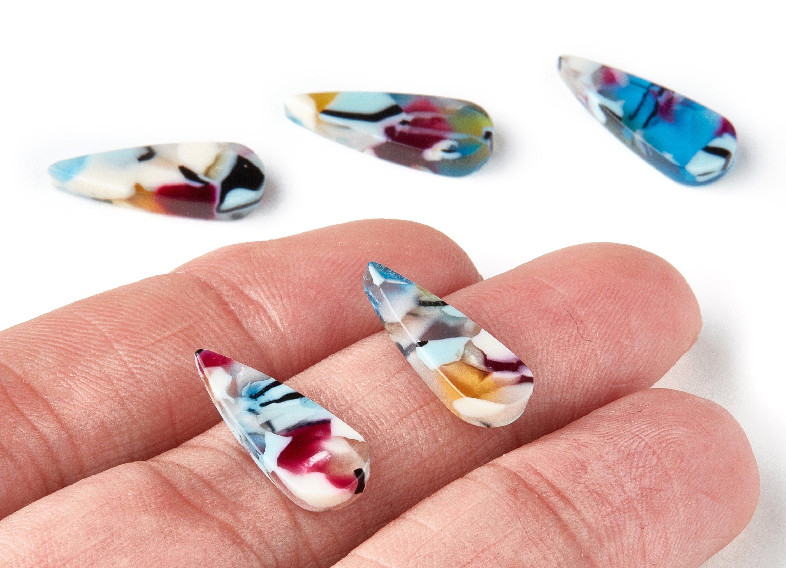 Acetate Drop Charms - Drop Earring and Pendant - No Hole - Earring Findings - Color Code: A209 - 19.63x7.54x2.64mm - AC1503-A209 - DOMEDBAZAAR