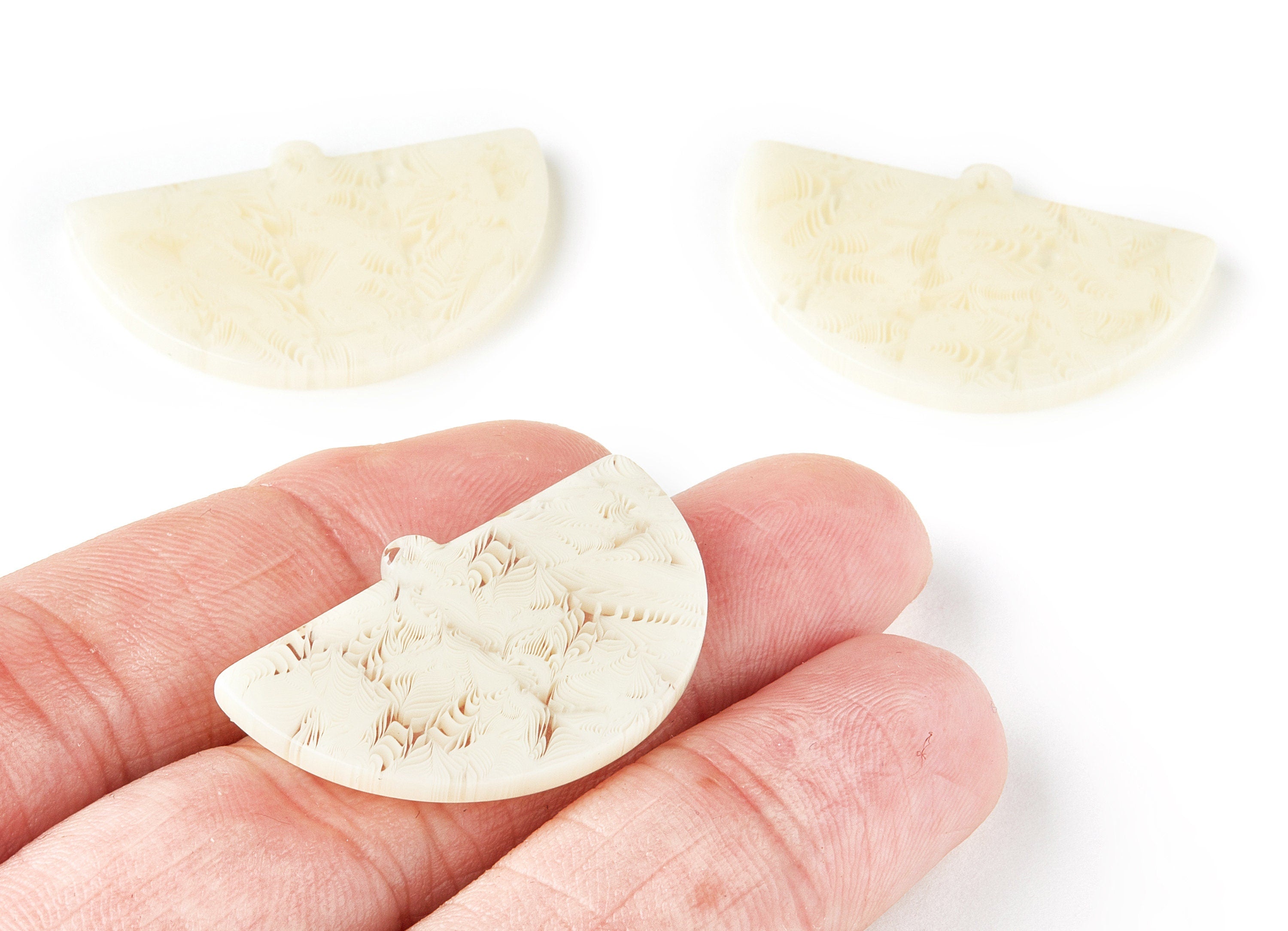 Acetate Semicircle Charms - Semicircle Earrings and Pendant - Earring Findings - Color Code: A191 - 34.5x22.14x2.67mm - AC1522-A191 - DOMEDBAZAAR