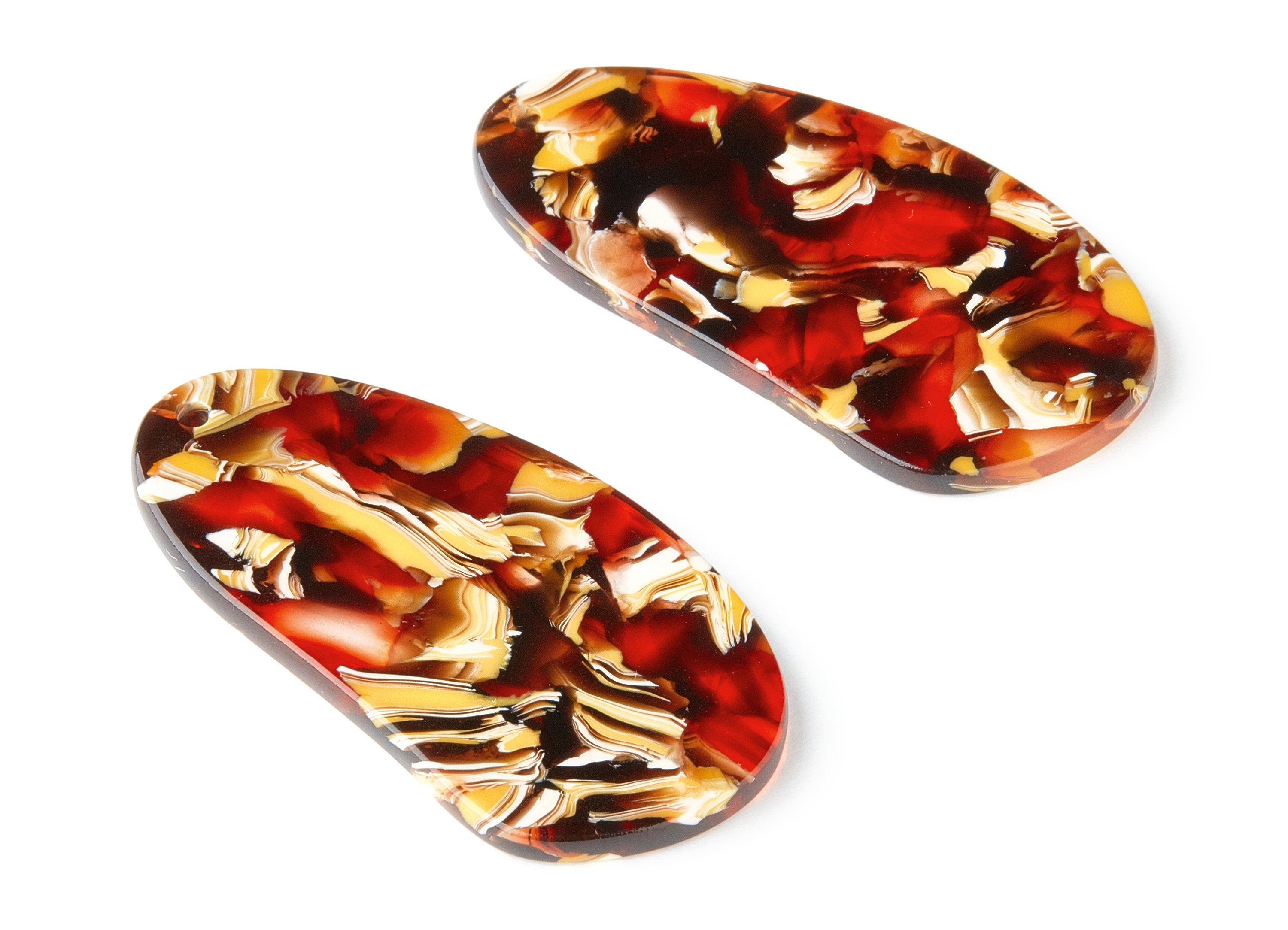 Acetate Oval Charms - Oval Earrings and Pendant - Earring Findings - Jewelry Supplys - Color Code: A213 - 44.85x22.32x2.54mm - AC1518-A213 - DOMEDBAZAAR