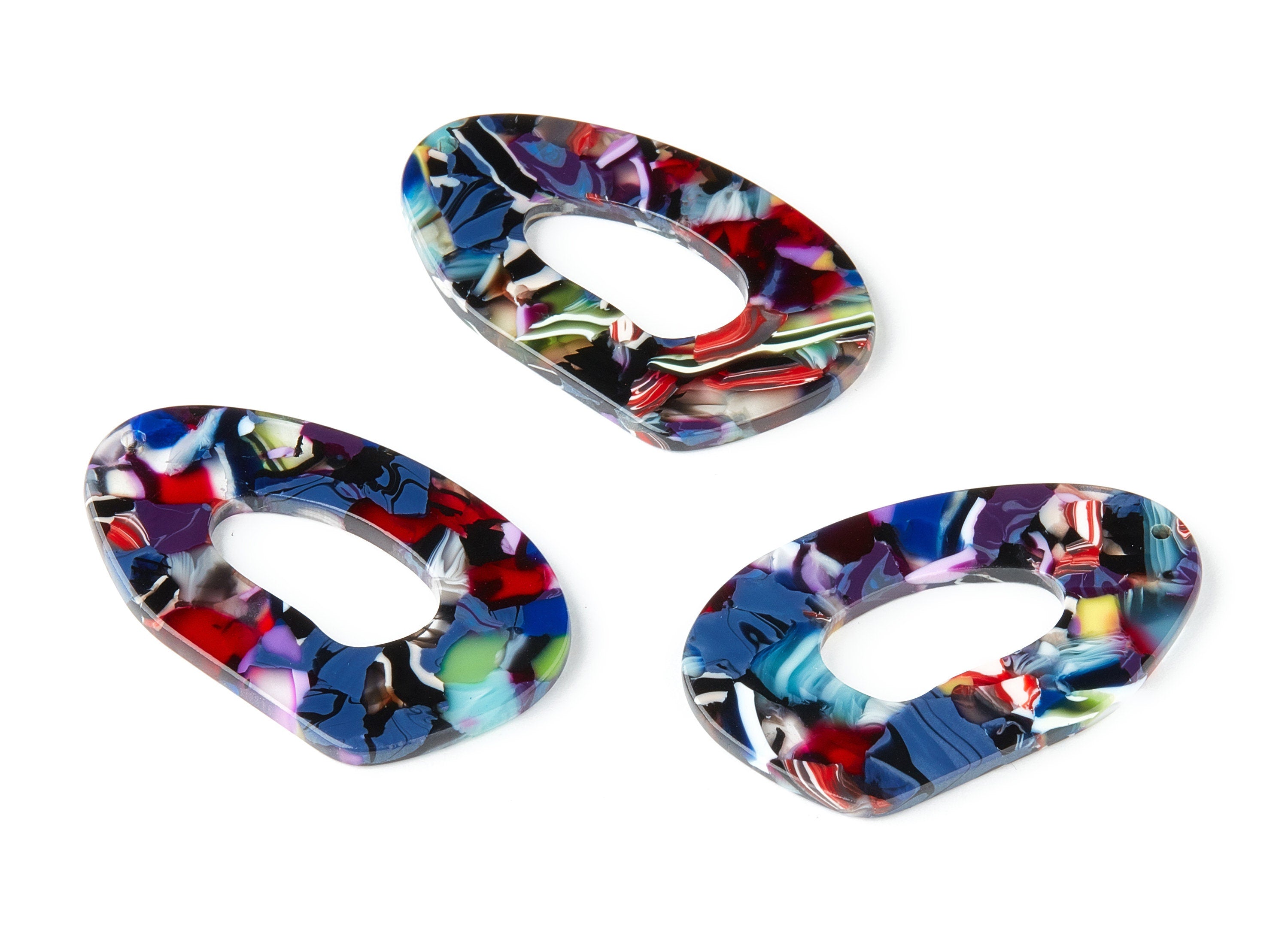 Acetate Oval Charms - Oval Earrings and Pendant - Earring Findings - Jewelry Supplys - Color Code: A212 - 45.6x28.03x5.55mm - AC1508-A212 - DOMEDBAZAAR