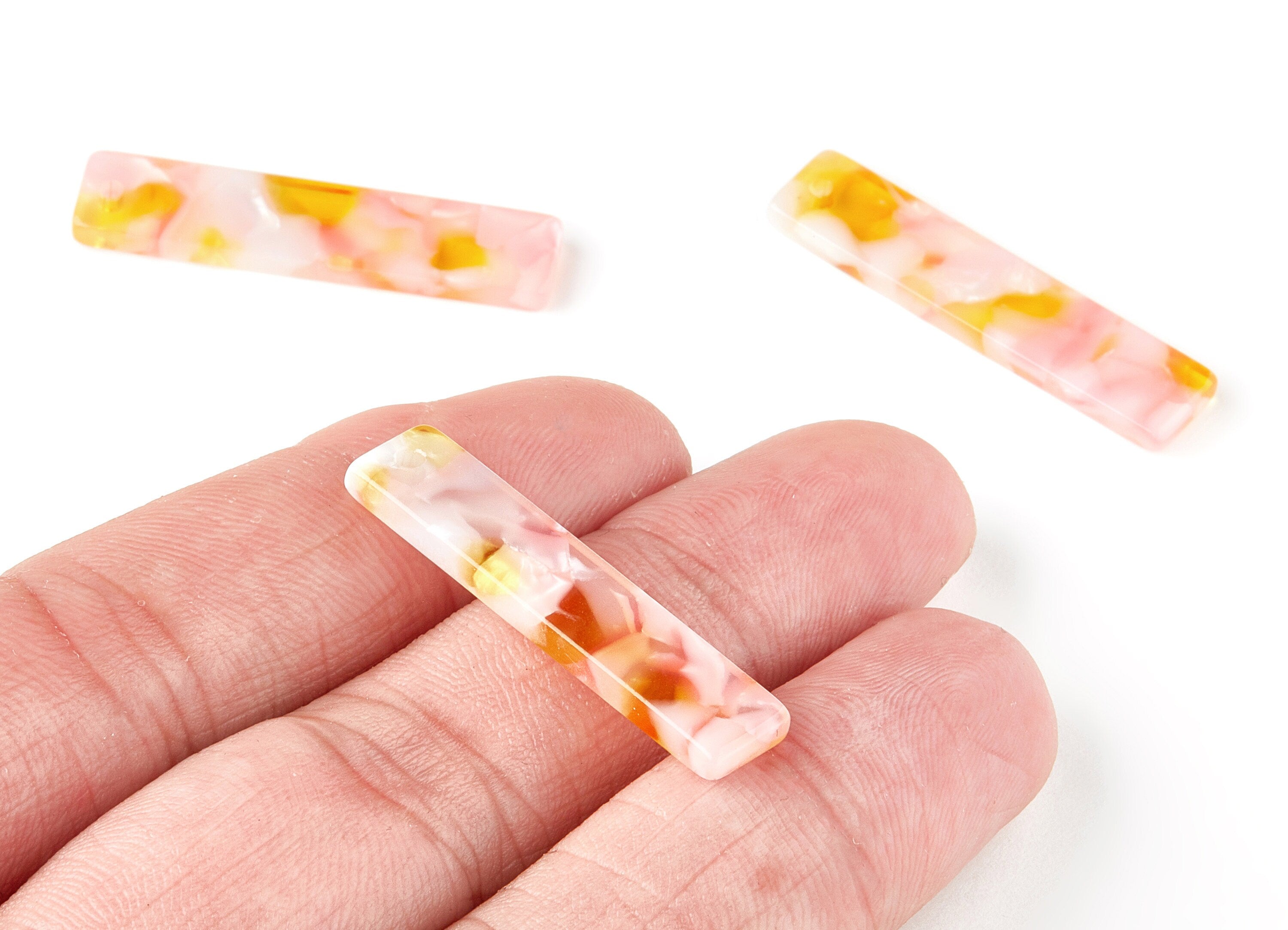 Acetate Stick & Bar Charms - Stick Earrings and Pendant - Earring Findings - Color Code: A204 - 34.03x7.57x2.63mm - AC1026-A204 - DOMEDBAZAAR