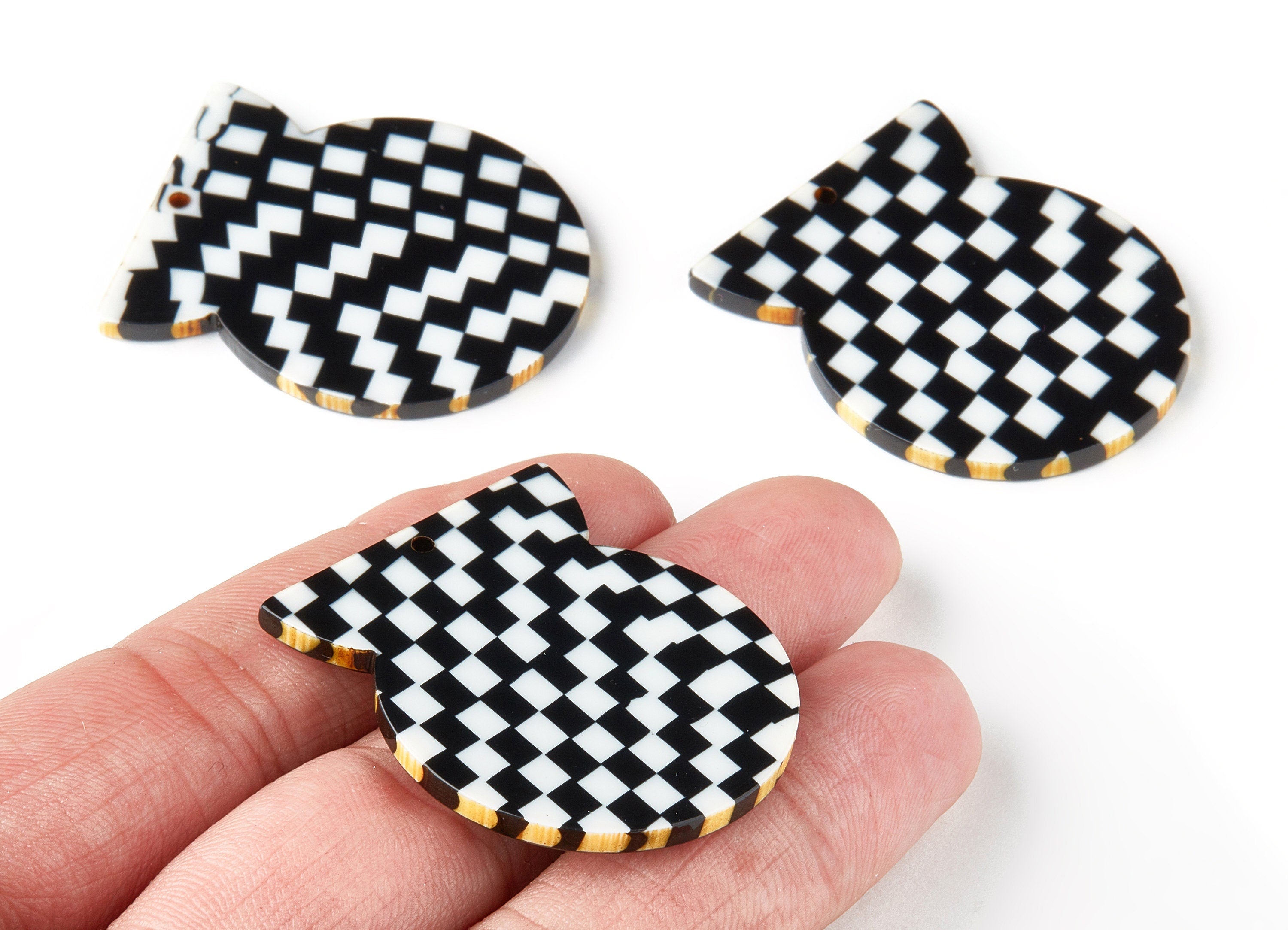 Acetate Geometric Charms - Geometric Earring and Pendant - Jewelry Supplys - Color Code: A206 - 38.97x33.14x2.58mm - AC1500-A206 - DOMEDBAZAAR