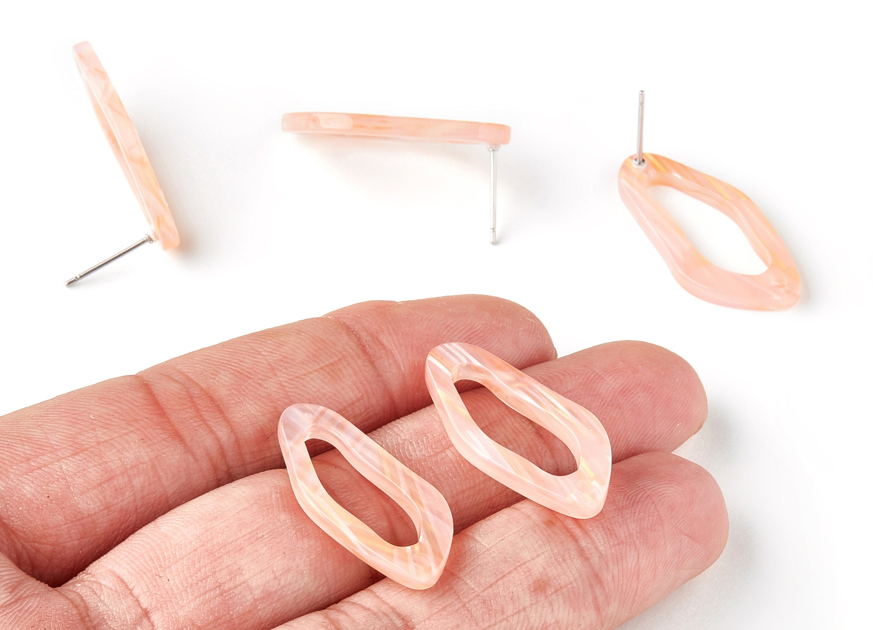 Acetate Oval Earring Stud - Oval Earring Post and Stud - Earring Findings - Jewelry Supplys - Color Code: A172 - 29.1x14.2x3mm - AC1528-A172 - DOMEDBAZAAR