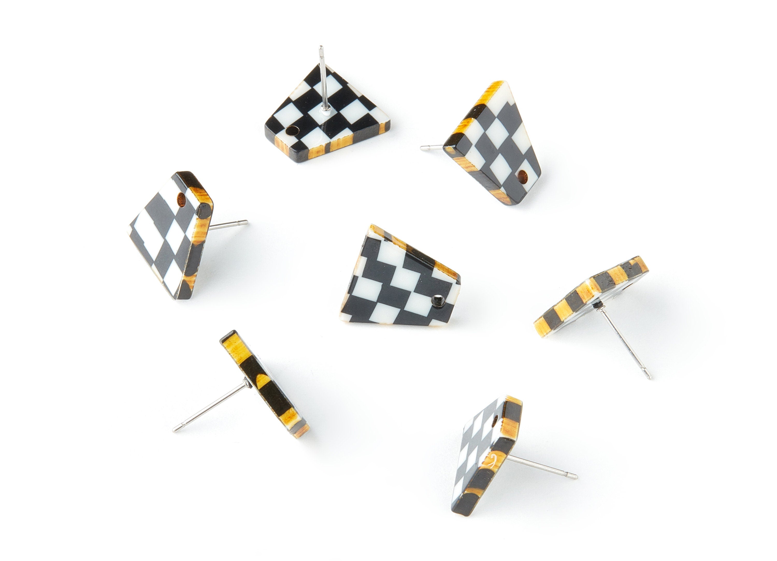 Acetate Trapezoid Earring Stud - Trapezoid Earring Post and Stud - Earring Findings - Color Code: A206 - 14.2x14x2.5mm - AC1530-A206 - DOMEDBAZAAR