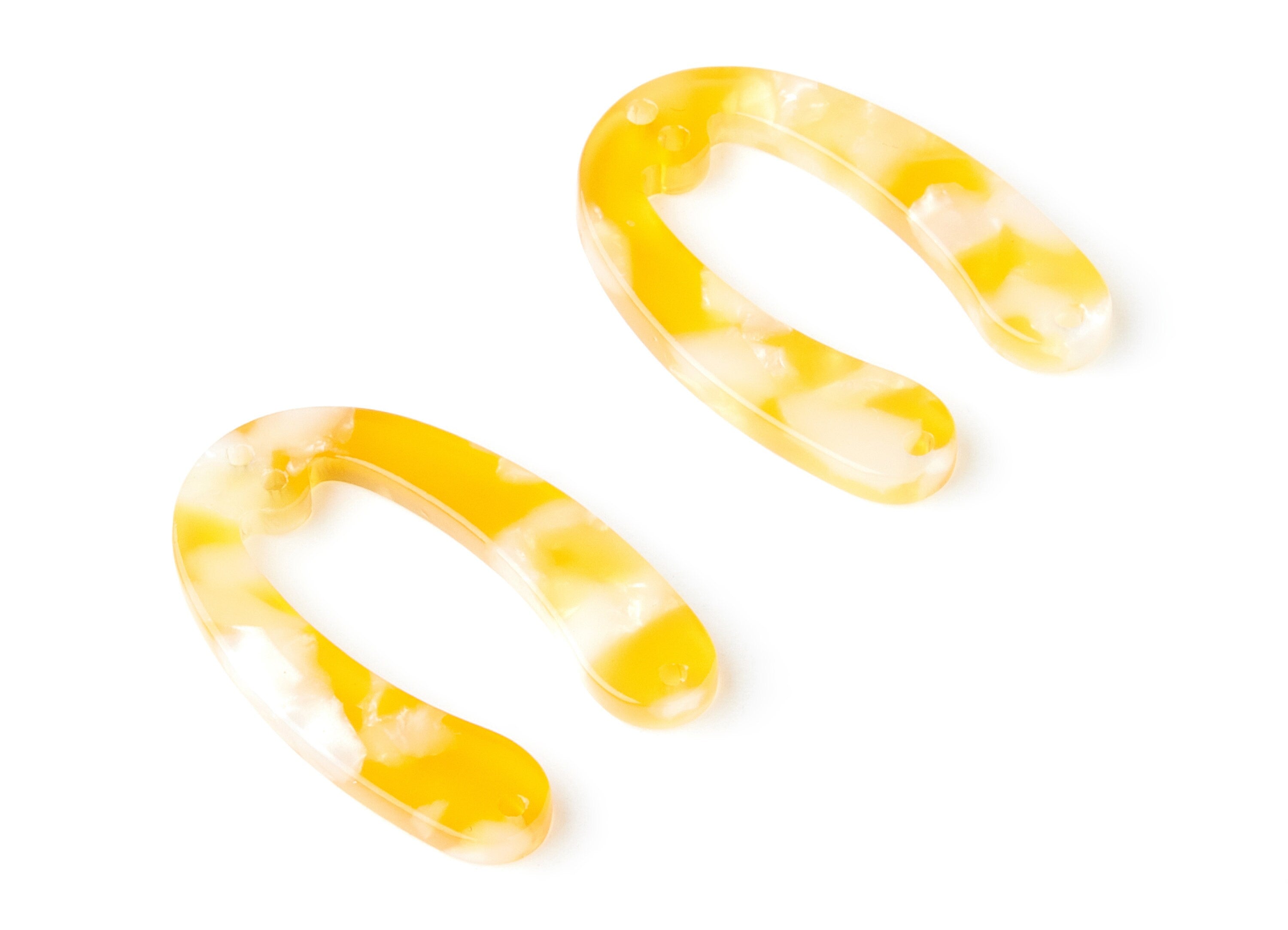 Acetate U Earring Charms - U Pendant With 4 Holes - Earring Findings - Jewelry Supplies - Color Code: A43 - 31.76x22.44x2.7mm - AC1378F - DOMEDBAZAAR