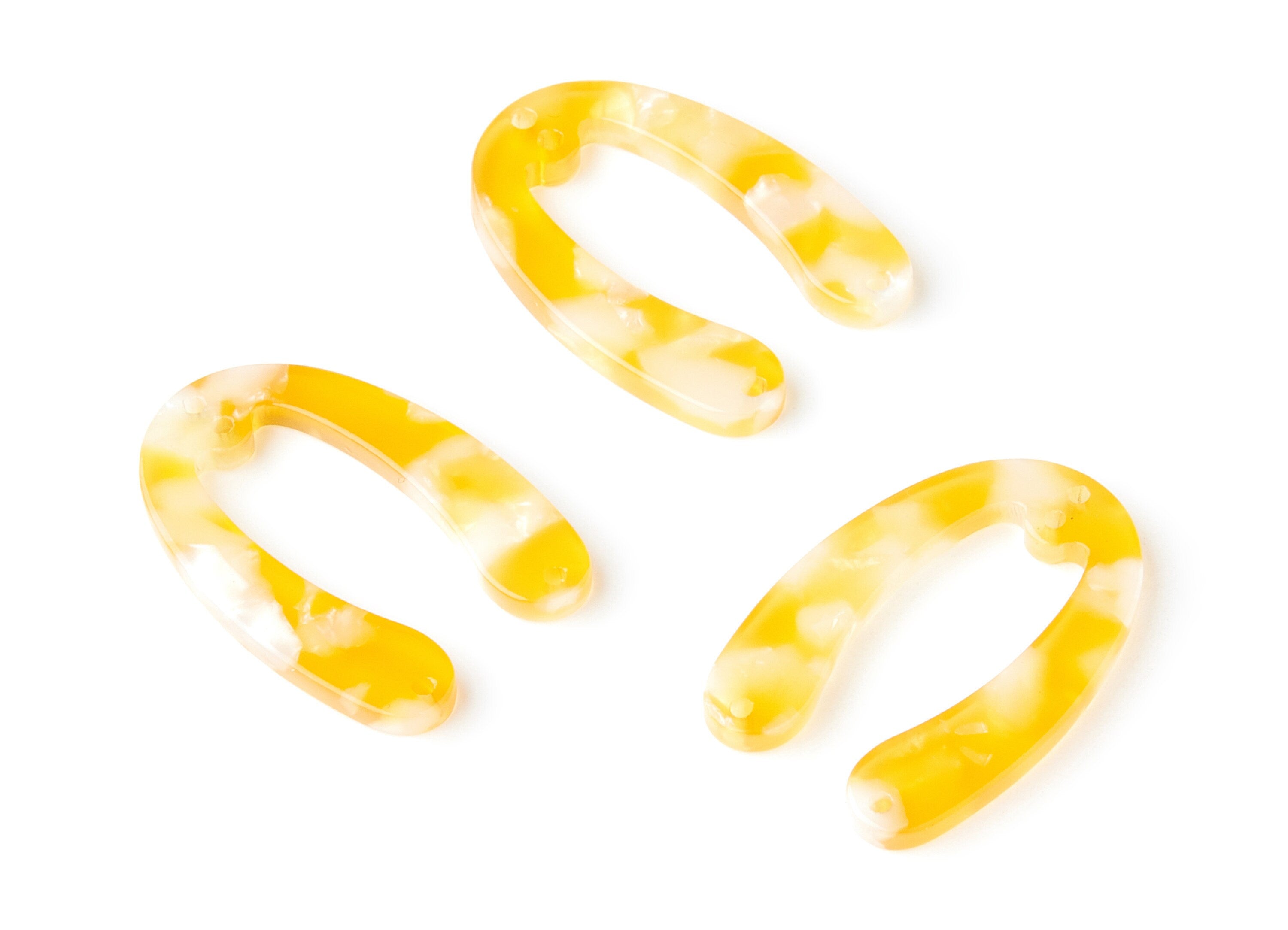 Acetate U Earring Charms - U Pendant With 4 Holes - Earring Findings - Jewelry Supplies - Color Code: A43 - 31.76x22.44x2.7mm - AC1378F - DOMEDBAZAAR