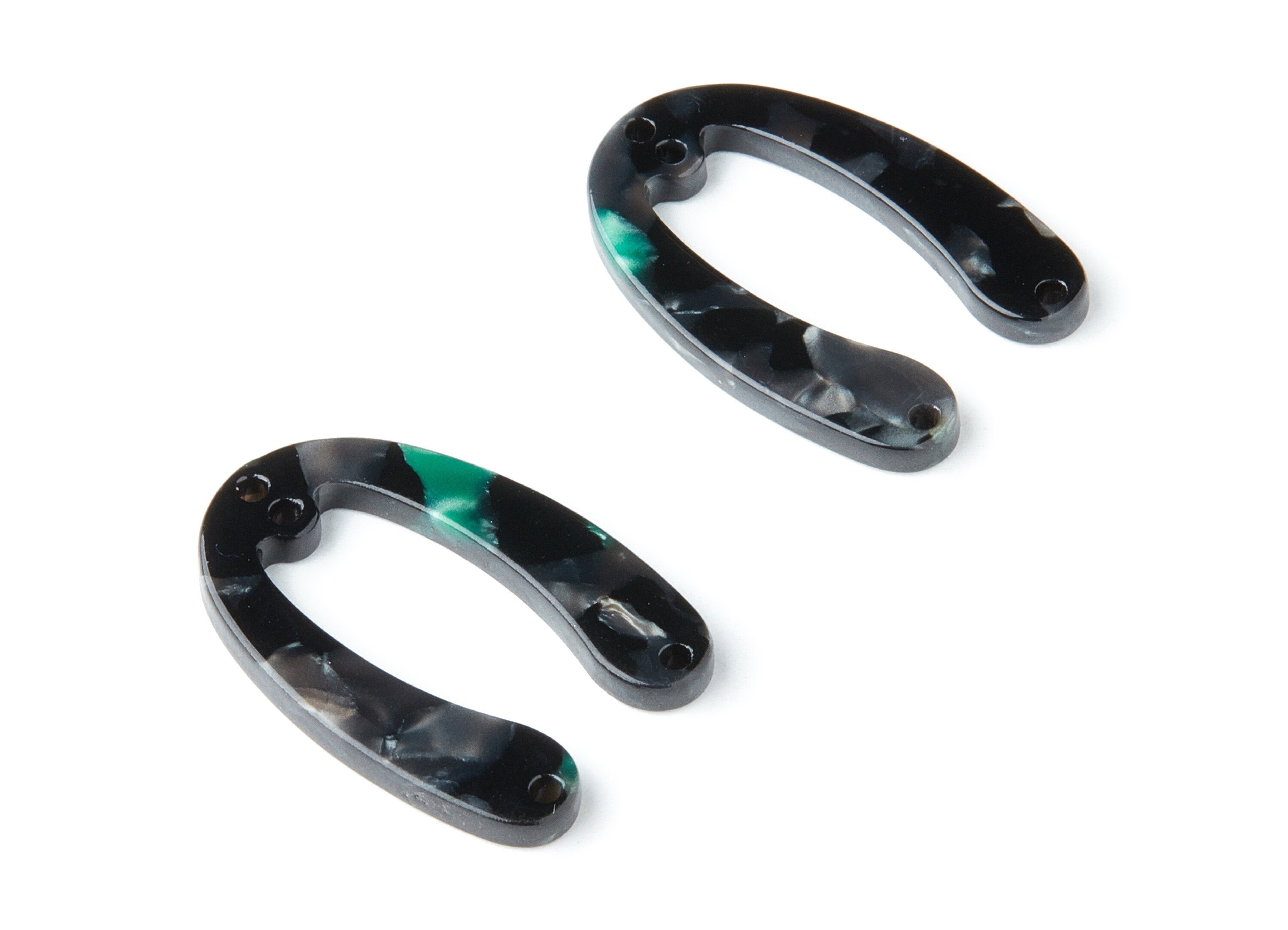 Acetate U Earring Charms - U Pendant With 4 Holes - Earring Findings - Jewelry Supplies - Color Code: A49 - 31.76x22.44x2.7mm - AC1378N - DOMEDBAZAAR