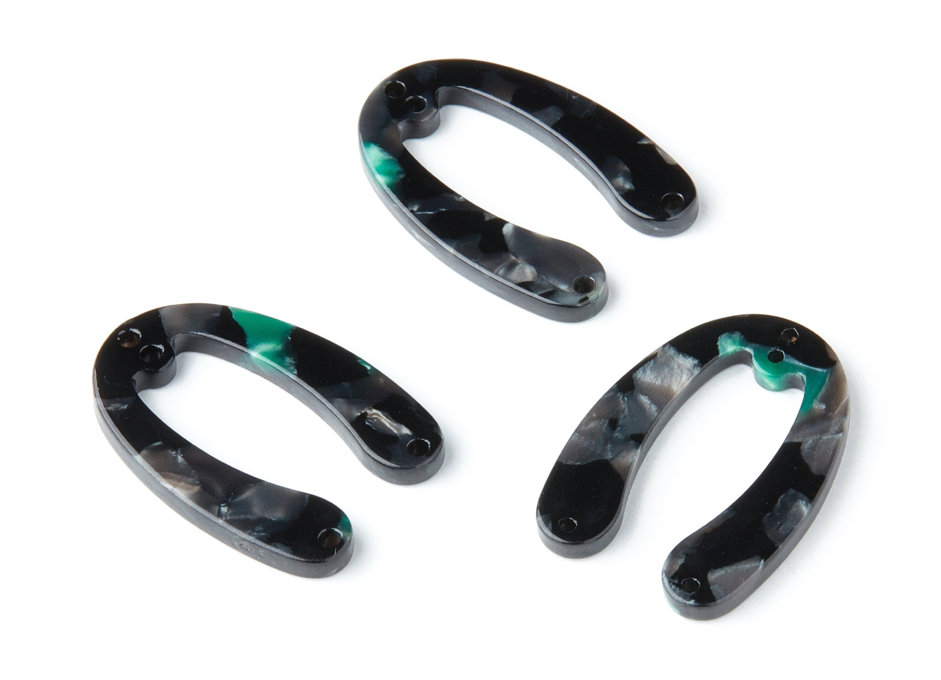 Acetate U Earring Charms - U Pendant With 4 Holes - Earring Findings - Jewelry Supplies - Color Code: A49 - 31.76x22.44x2.7mm - AC1378N - DOMEDBAZAAR