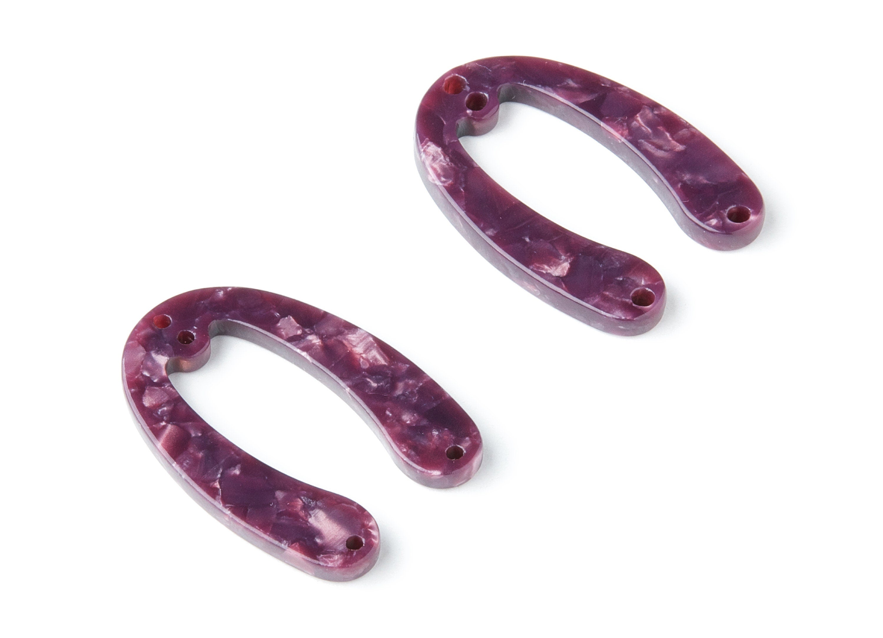 Acetate U Earring Charms - U Pendant With 4 Holes - Earring Findings - Jewelry Supplies - Color Code: A41 - 31.76x22.44x2.7mm - AC1378R - DOMEDBAZAAR