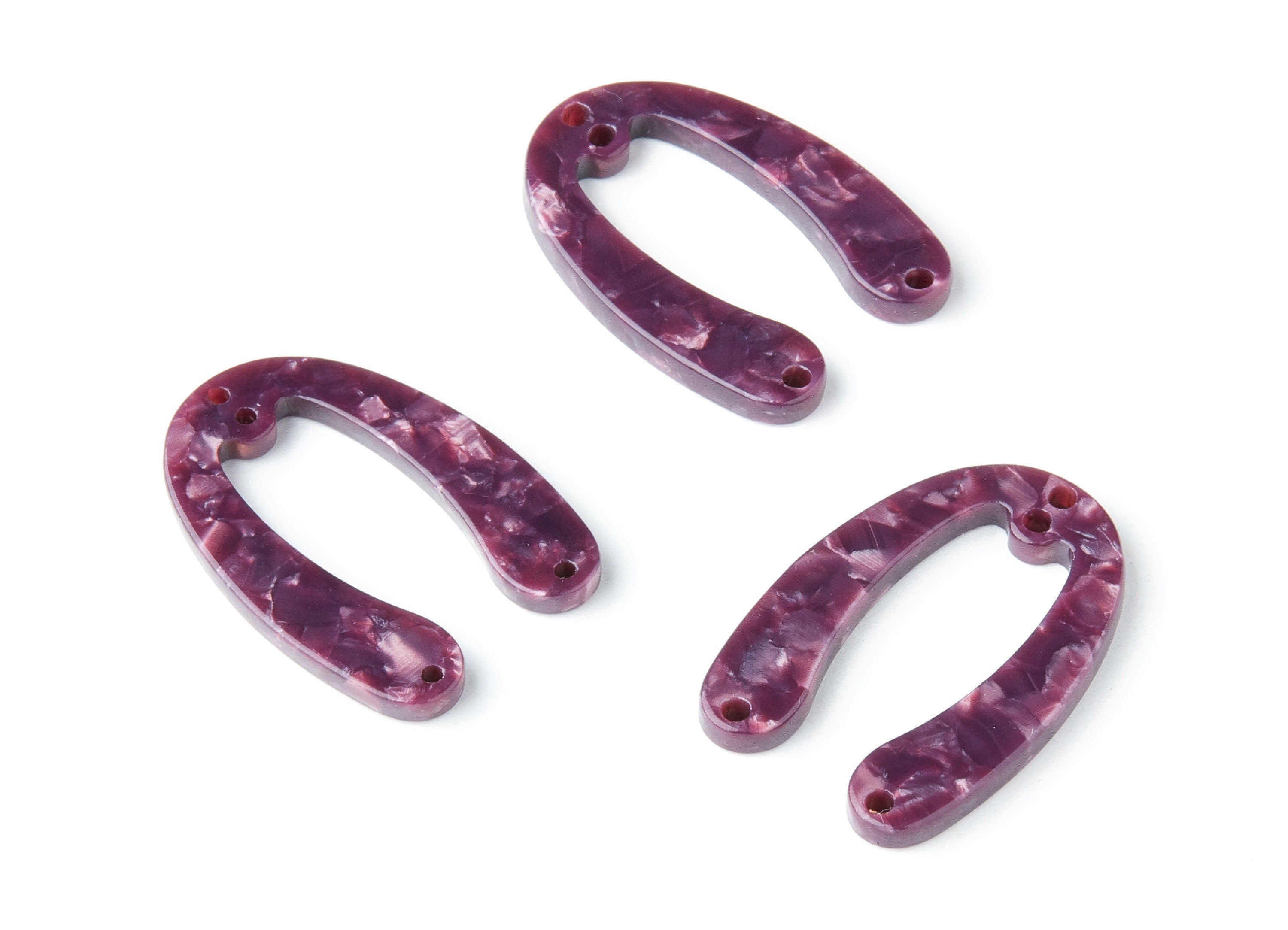 Acetate U Earring Charms - U Pendant With 4 Holes - Earring Findings - Jewelry Supplies - Color Code: A41 - 31.76x22.44x2.7mm - AC1378R - DOMEDBAZAAR