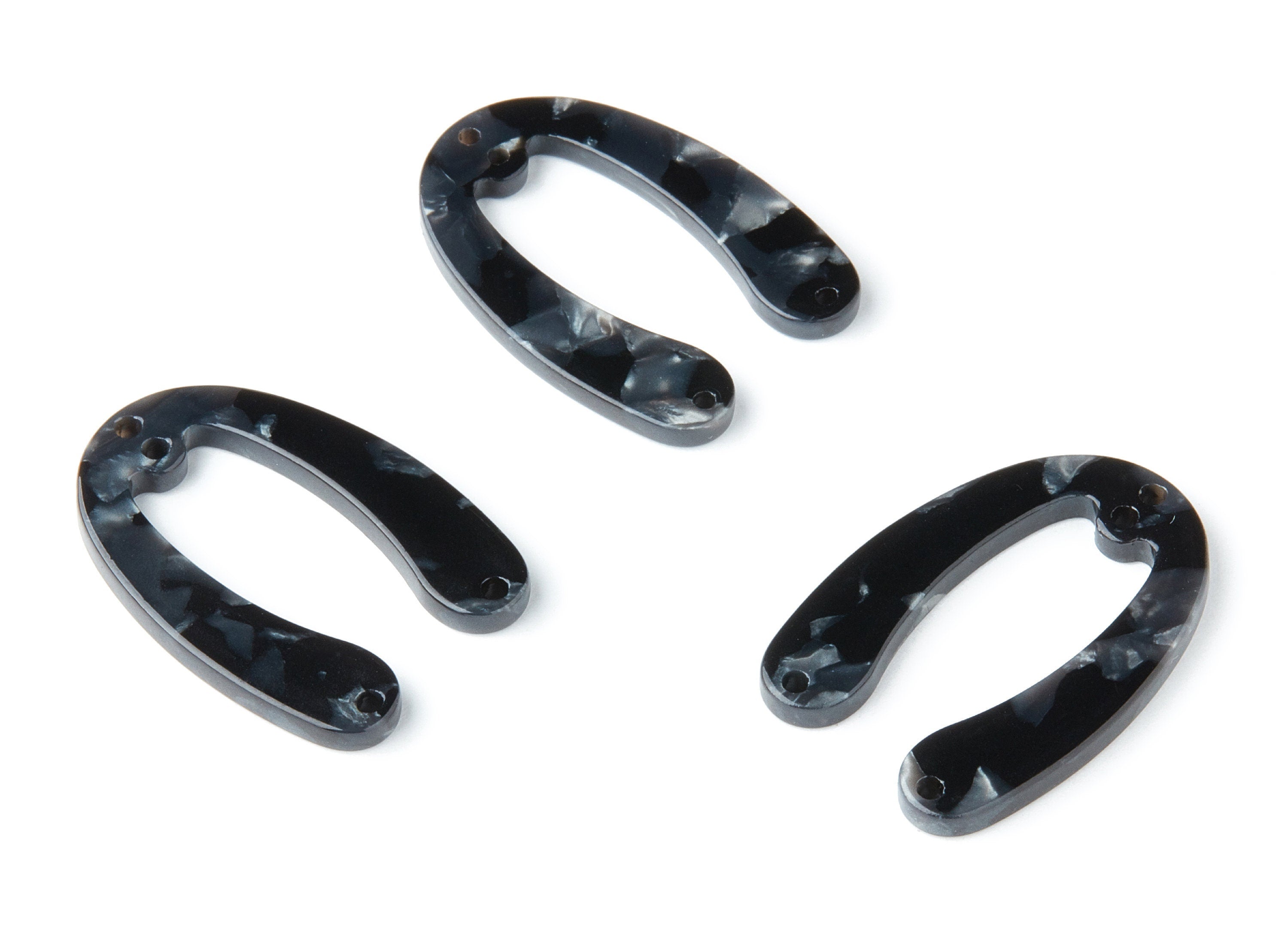 Acetate U Earring Charms - 4 Holes - U Shaped Pendant - Earring Findings - Jewelry Supplies - Color Code: A48 - 31.76x22.44x2.7mm - AC1378K - DOMEDBAZAAR