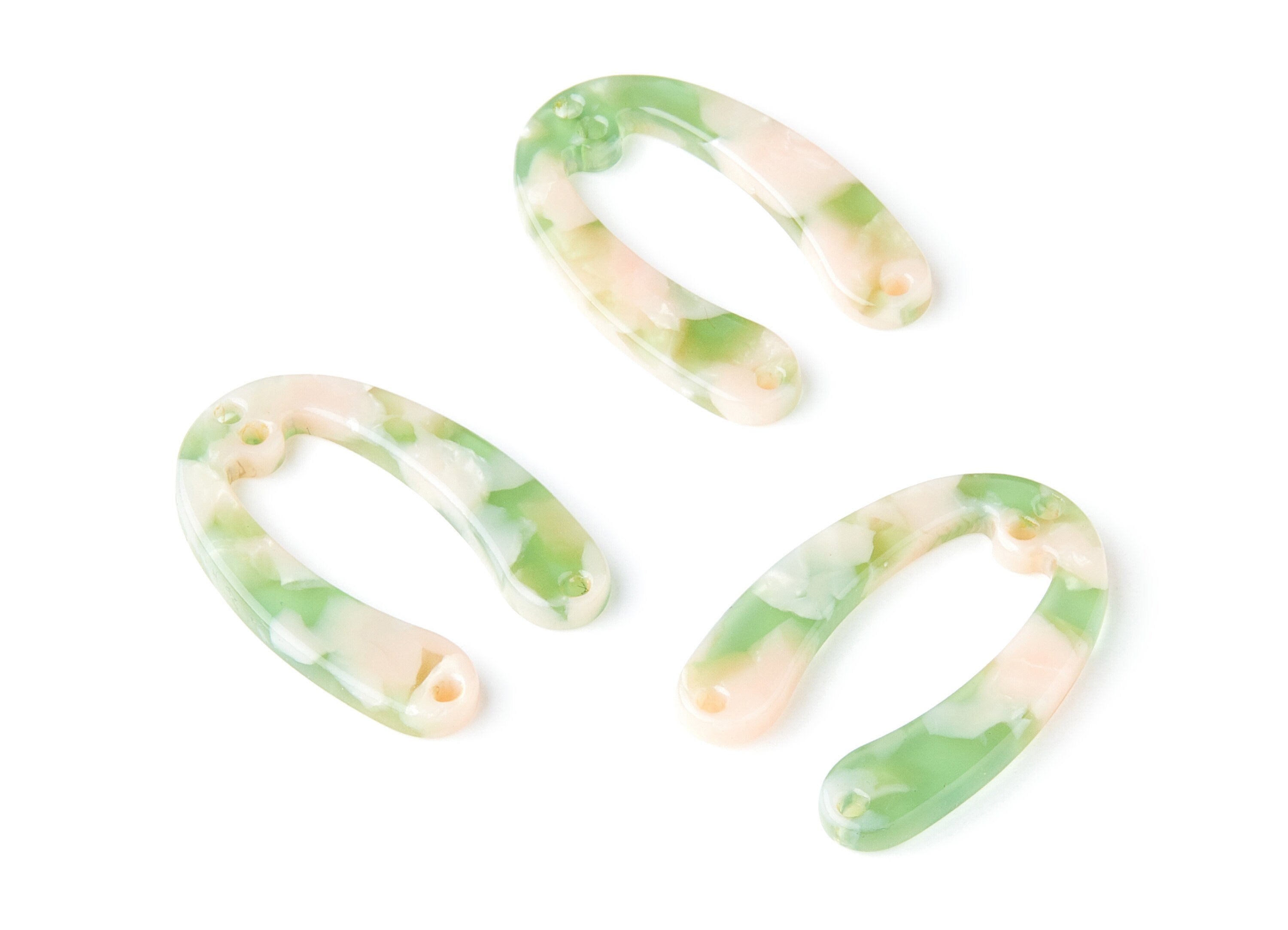 Acetate U Earring Charms - U Pendant With 4 Holes - Earring Findings - Jewelry Supplies - Color Code: A38 - 31.76x22.44x2.7mm - AC1378S - DOMEDBAZAAR