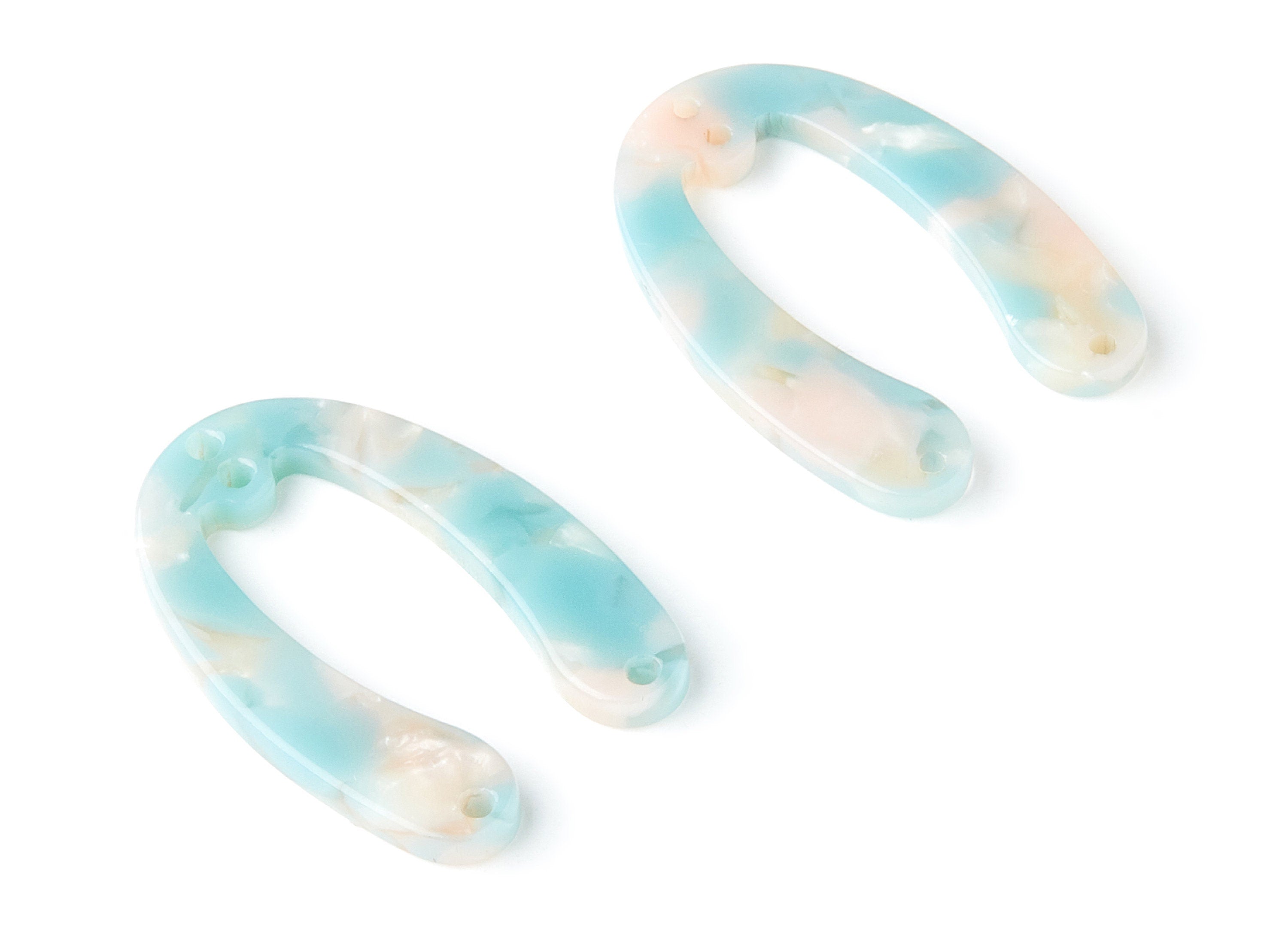 Acetate U Earring Charms - U Pendant With 4 Holes - Earring Findings - Jewelry Supplies - Color Code: A36 - 31.76x22.44x2.7mm - AC1378L - DOMEDBAZAAR