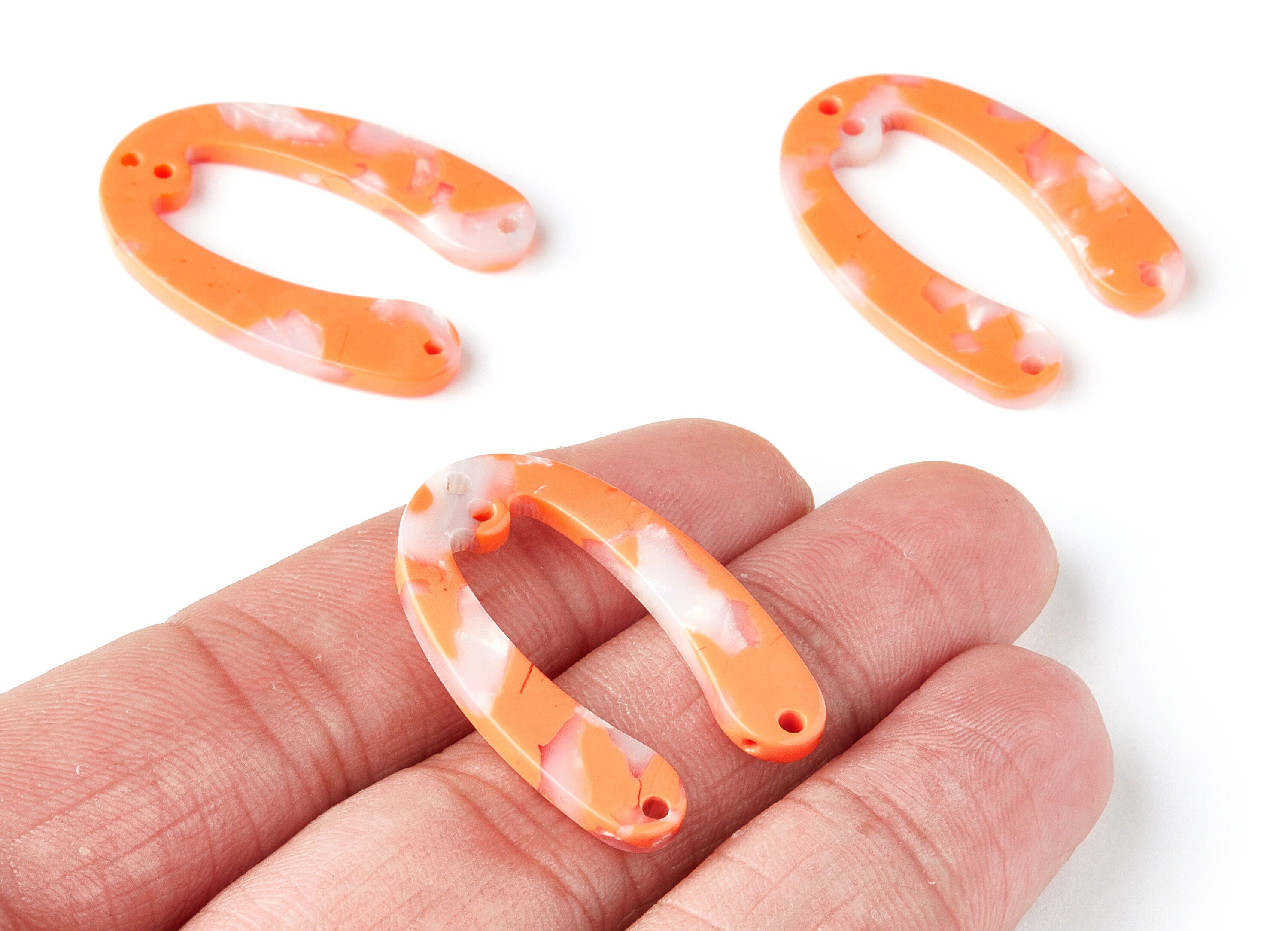 Acetate U Earring Charms - U Pendant With 4 Holes - Earring Findings - Jewelry Supplies - Color Code: A39 - 31.76x22.44x2.7mm - AC1378M - DOMEDBAZAAR