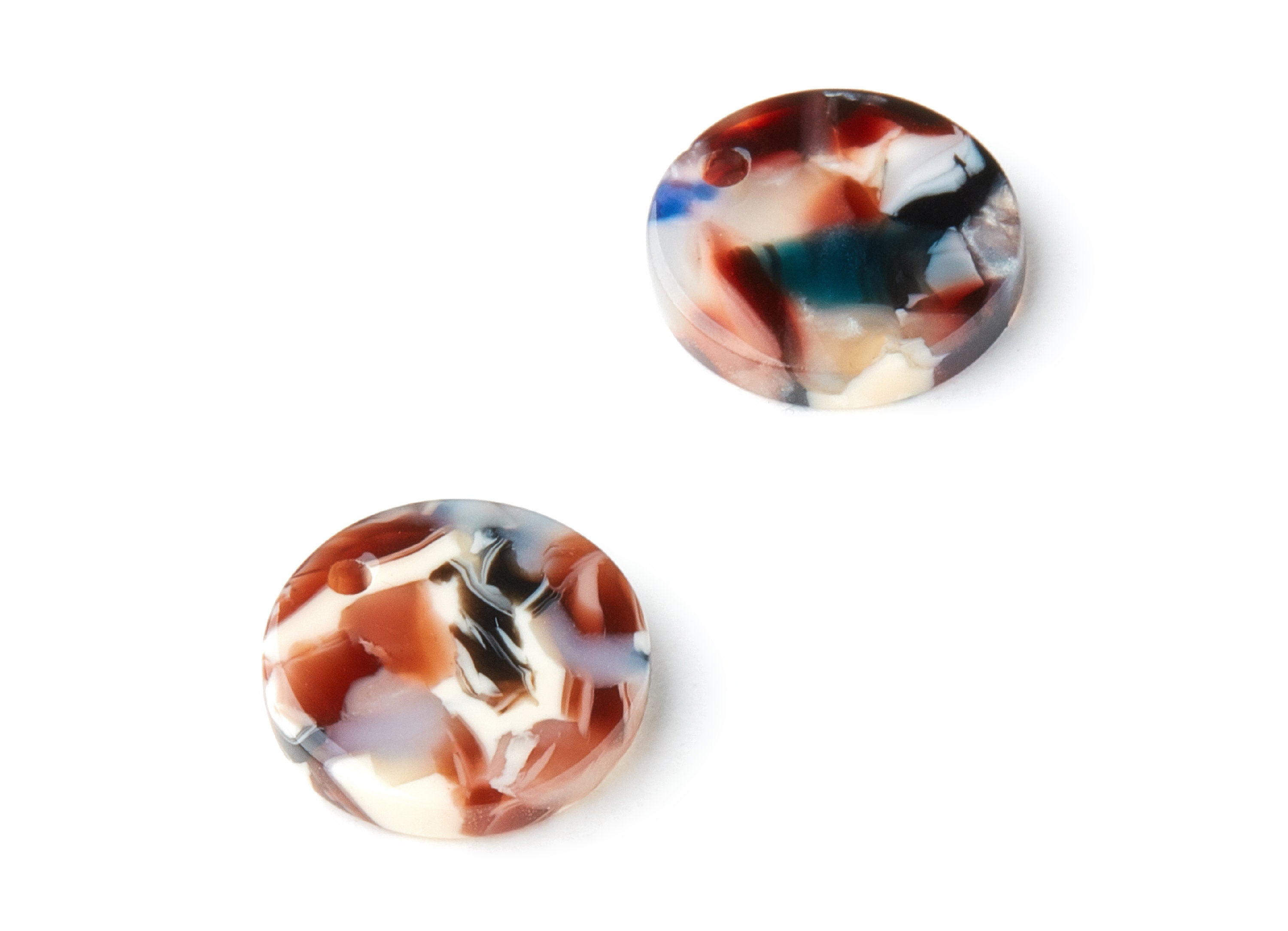 Acetate Coin & Round Charms - Coin and Round Earrings and Pendant - Earring Findings - Color Code:A51 - 14.5x14.5x2.5mm - AC1064AG - DOMEDBAZAAR