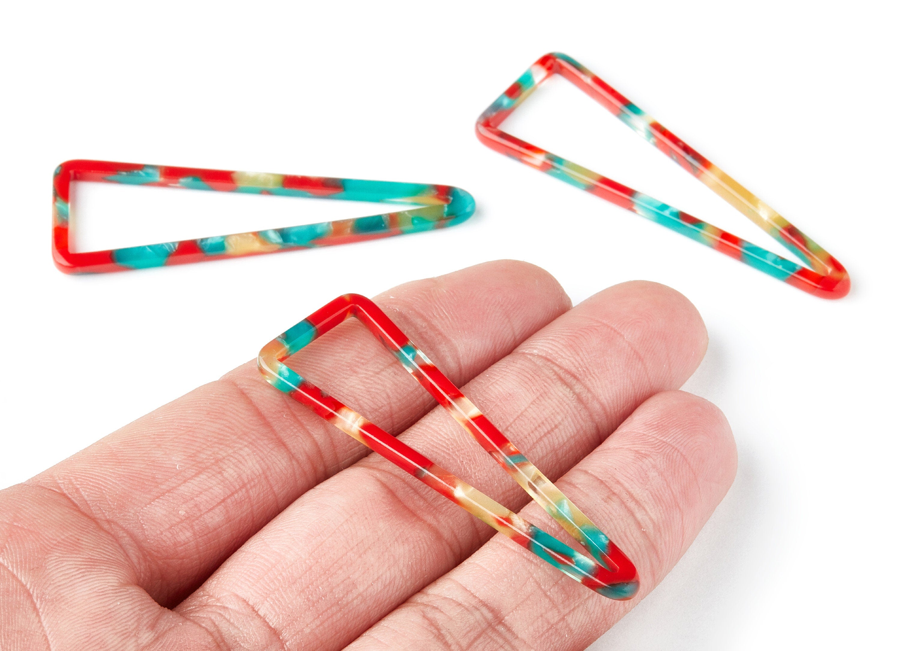 Acetate Triangle Earring Charms - Triangle Pendant - Earring Findings - Jewelry Supplies - Color Code: A46 - 55.5x18.65x2.6mm - AC1358A - DOMEDBAZAAR