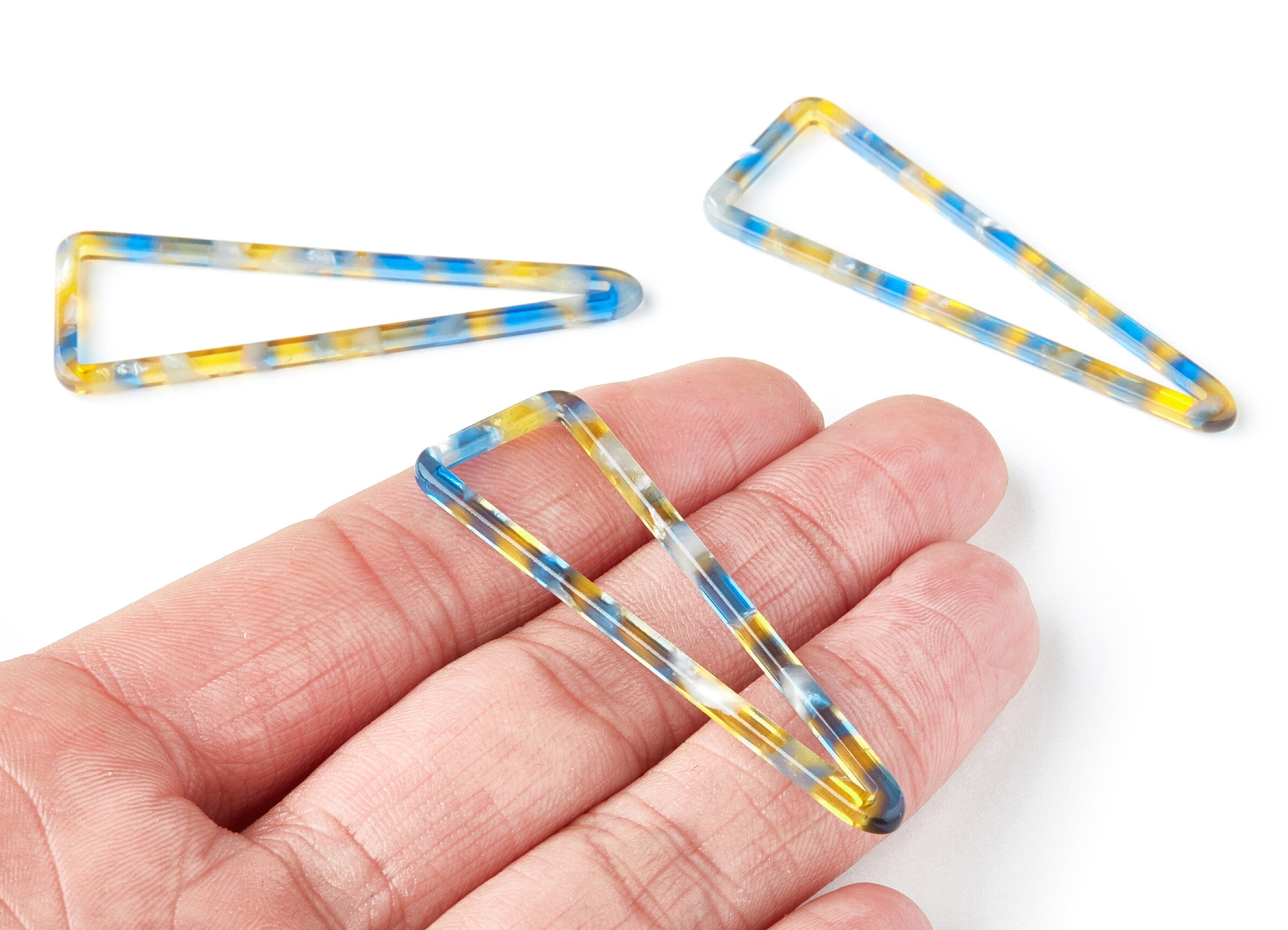 Acetate Triangle Earring Charm - Triangle Pendant - Earring Findings - Jewelry Supplies - Color Code: A40 - 55.5x18.65x2.6mm - AC1358C - DOMEDBAZAAR