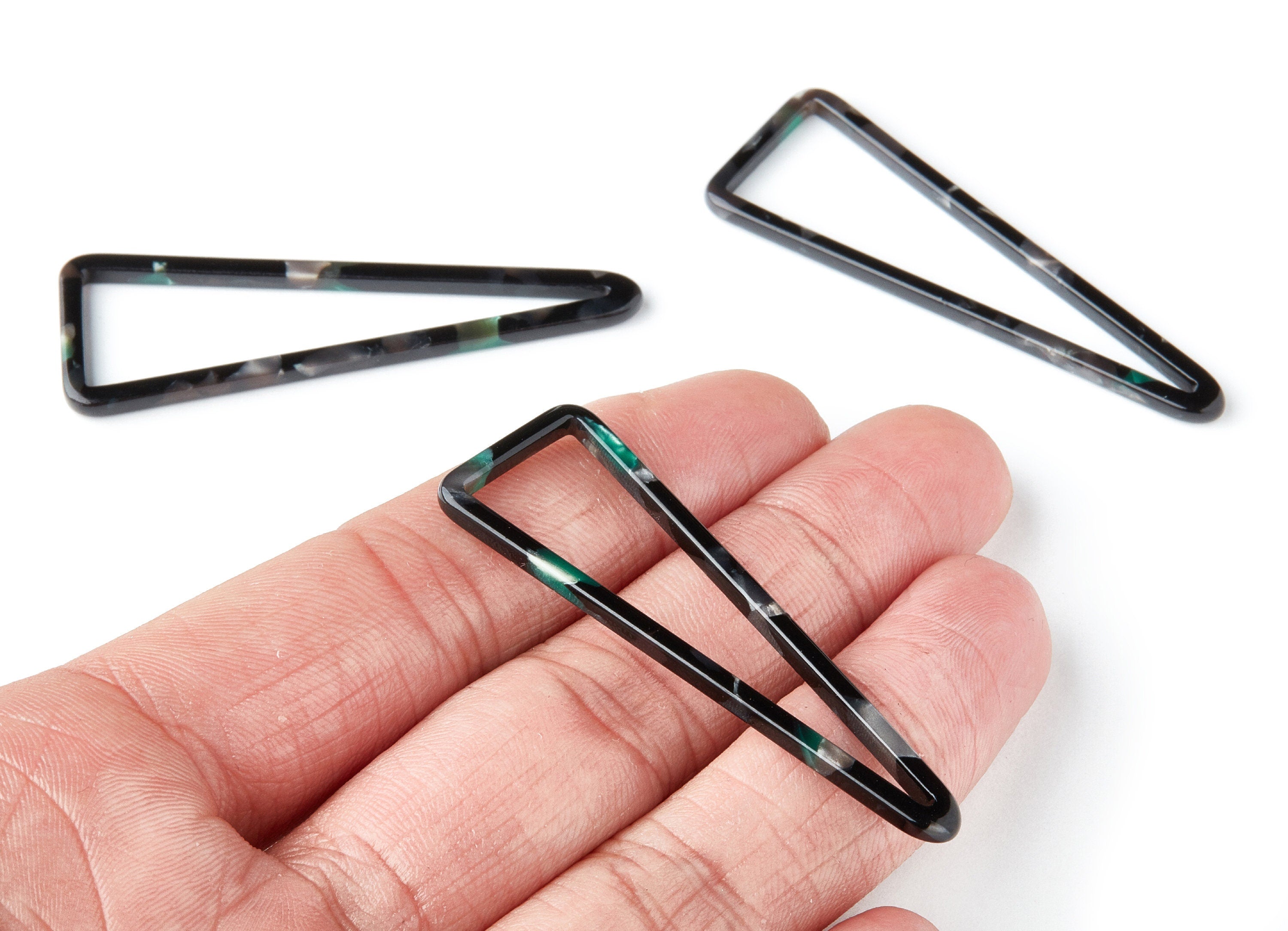 Acetate Triangle Earring Charms - Triangle Pendant - Earring Findings - Jewelry Supplies - Color Code: A49 - 55.5x18.65x2.6mm - AC1358E - DOMEDBAZAAR