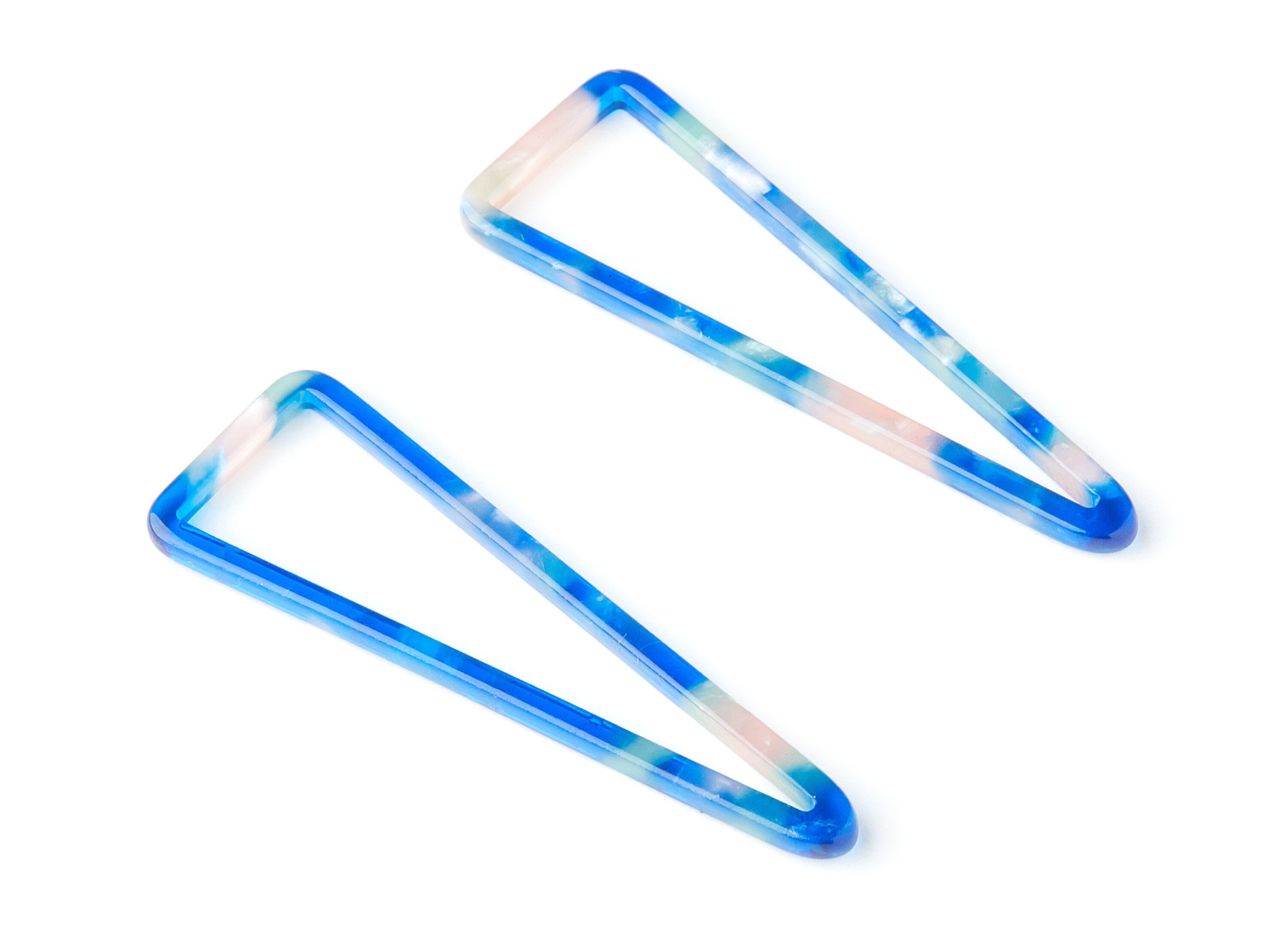 Acetate Triangle Earring Charm - Triangle Pendant - Earring Findings - Jewelry Supplies - Color Code: A37 - 55.5x18.65x2.6mm - AC1358G - DOMEDBAZAAR