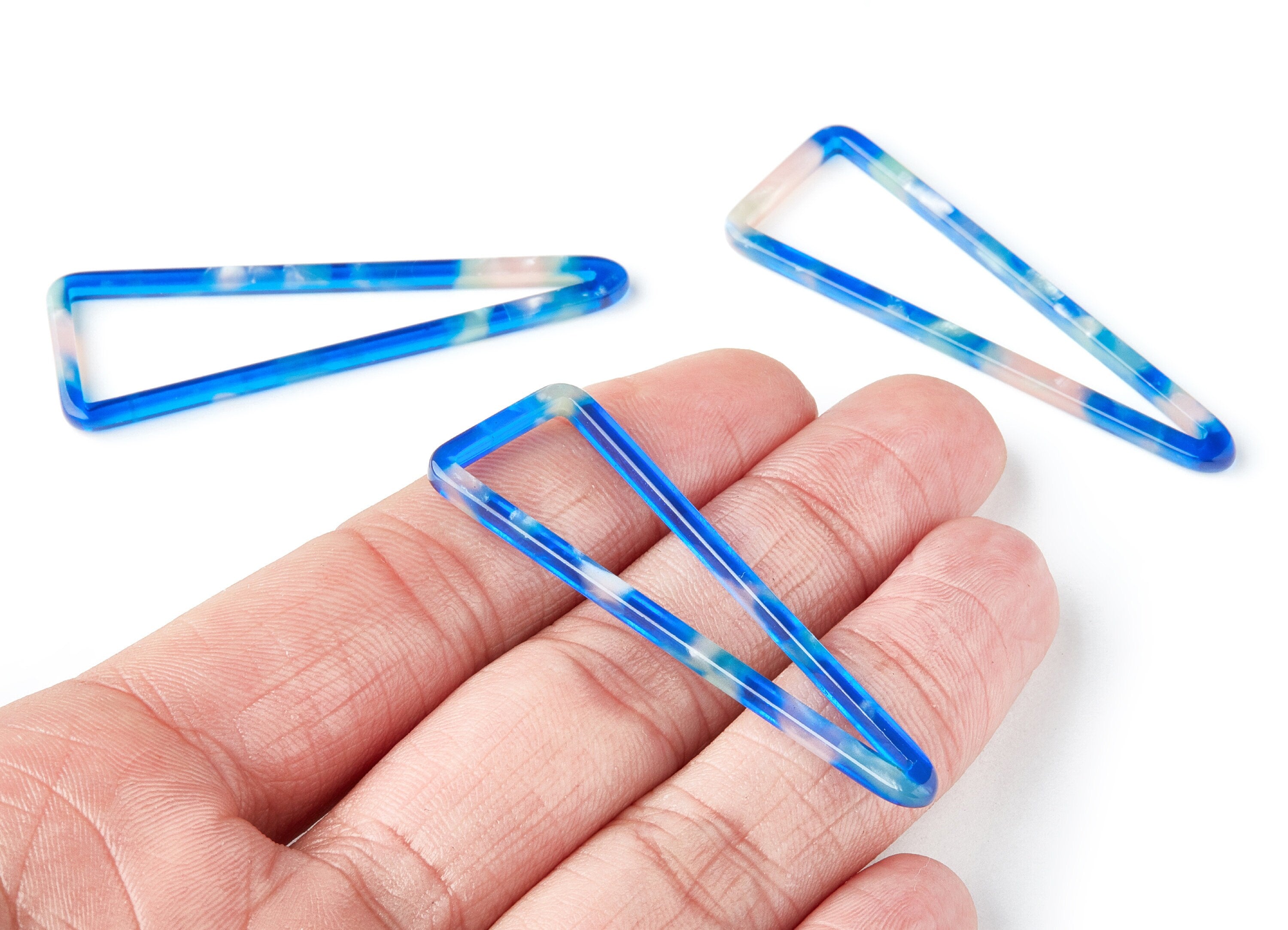 Acetate Triangle Earring Charm - Triangle Pendant - Earring Findings - Jewelry Supplies - Color Code: A37 - 55.5x18.65x2.6mm - AC1358G - DOMEDBAZAAR