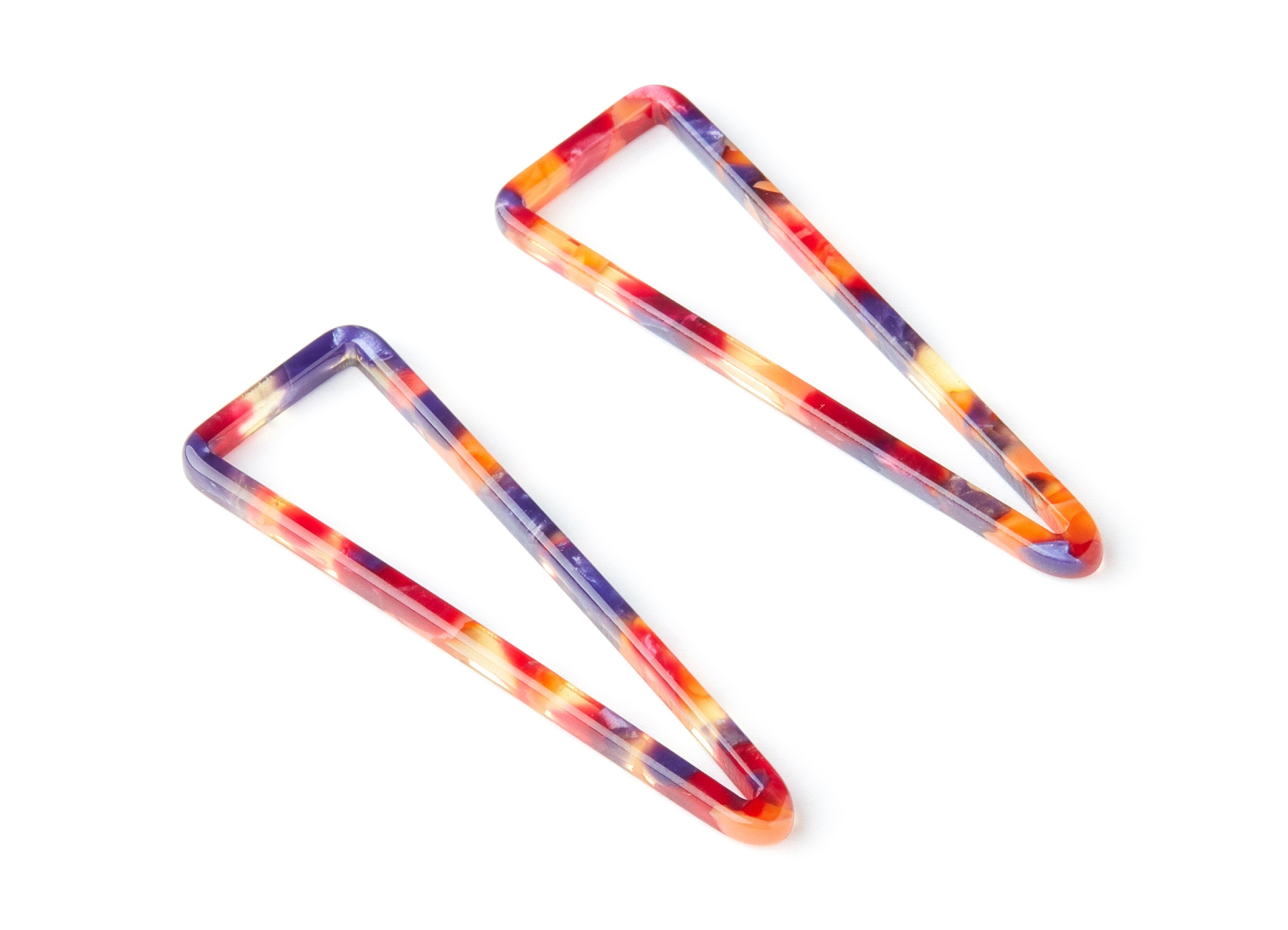 Acetate Triangle Earring Charms - Triangle Pendant - Earring Findings - Jewelry Supplies - Color Code: A44 - 55.5x18.65x2.6mm - AC1358J - DOMEDBAZAAR