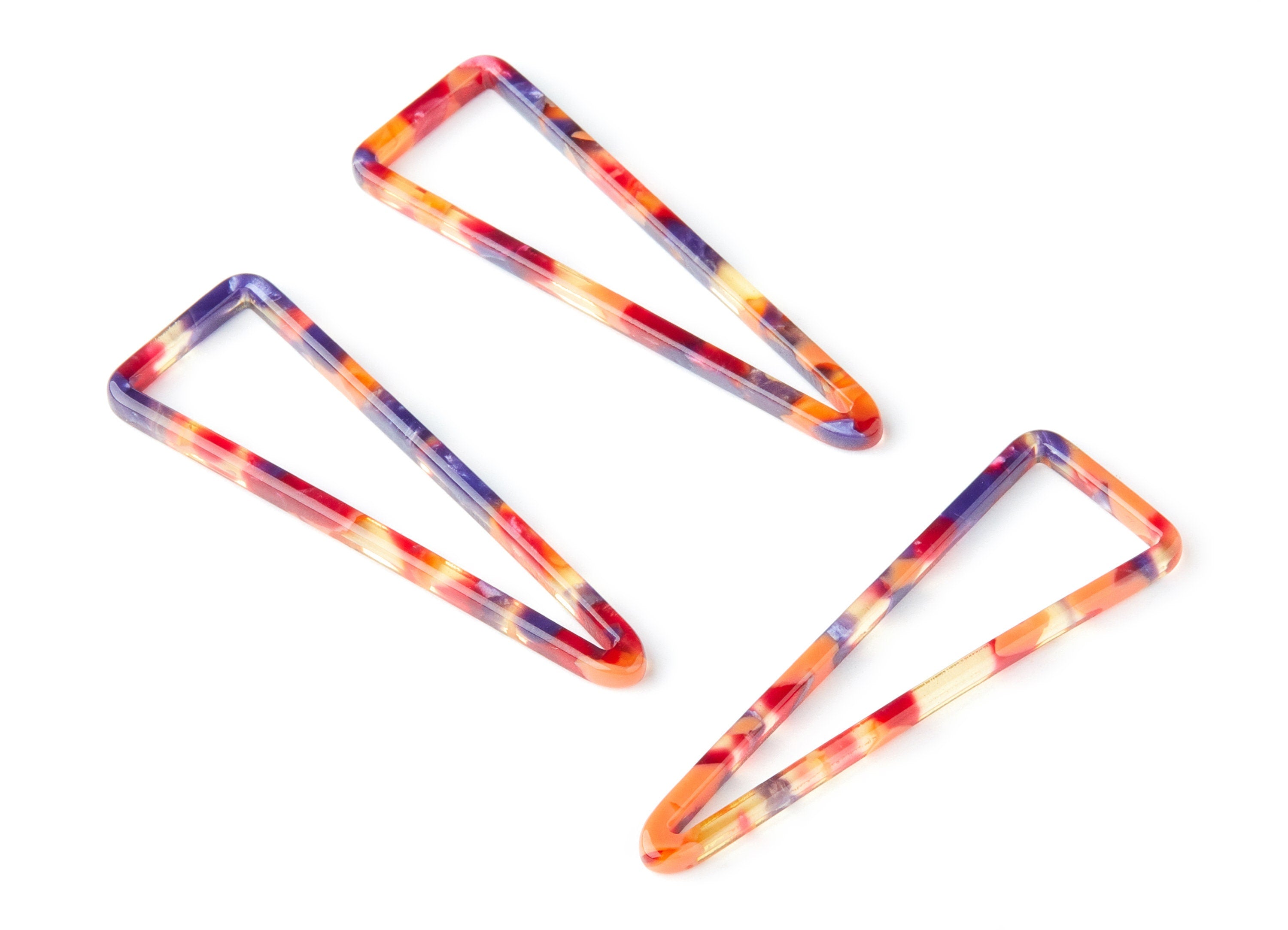 Acetate Triangle Earring Charms - Triangle Pendant - Earring Findings - Jewelry Supplies - Color Code: A44 - 55.5x18.65x2.6mm - AC1358J - DOMEDBAZAAR