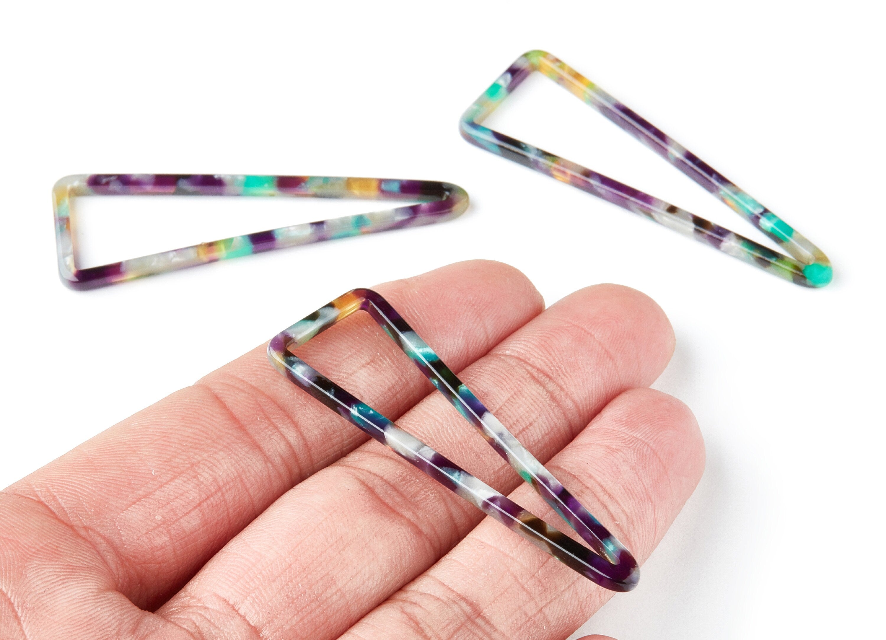 Acetate Triangle Earring Charms - Triangle Pendant - Earring Findings - Jewelry Supplies - Color Code: A50 - 55.5x18.65x2.6mm - AC1358M - DOMEDBAZAAR