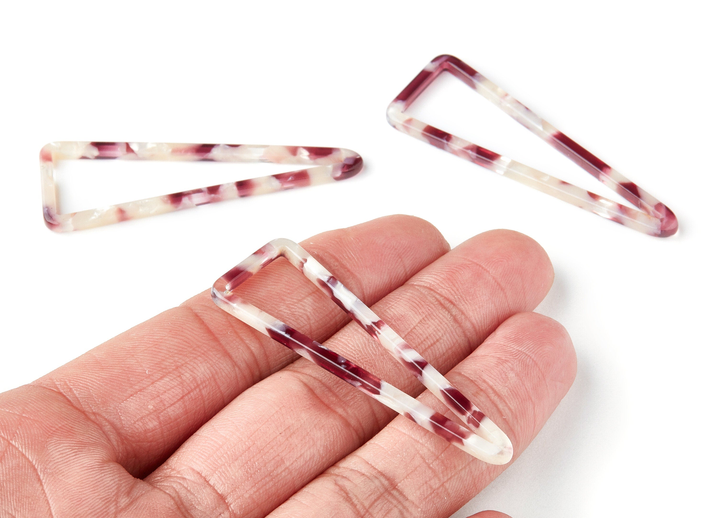 Acetate Triangle Earring Charms - Triangle Pendant - Earring Findings - Jewelry Supplies - Color Code: A42 - 55.5x18.65x2.6mm - AC1358P - DOMEDBAZAAR