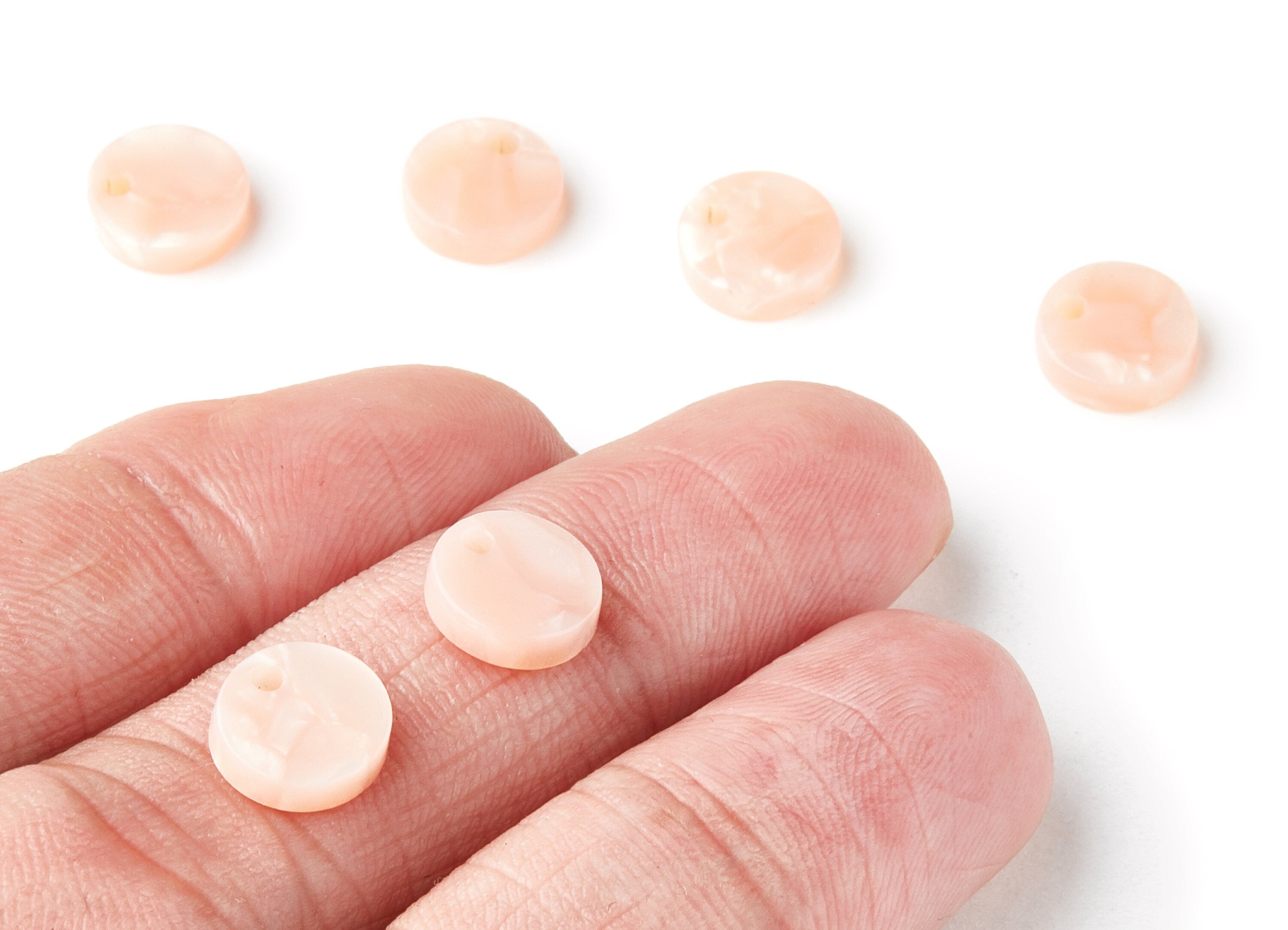 Acetate Round Earring Charms - Round Pendant - 1 Hole - Earring Findings - Jewelry Supplies - Color Code:A53 - 9x9x2.55mm - AC1151Y - DOMEDBAZAAR