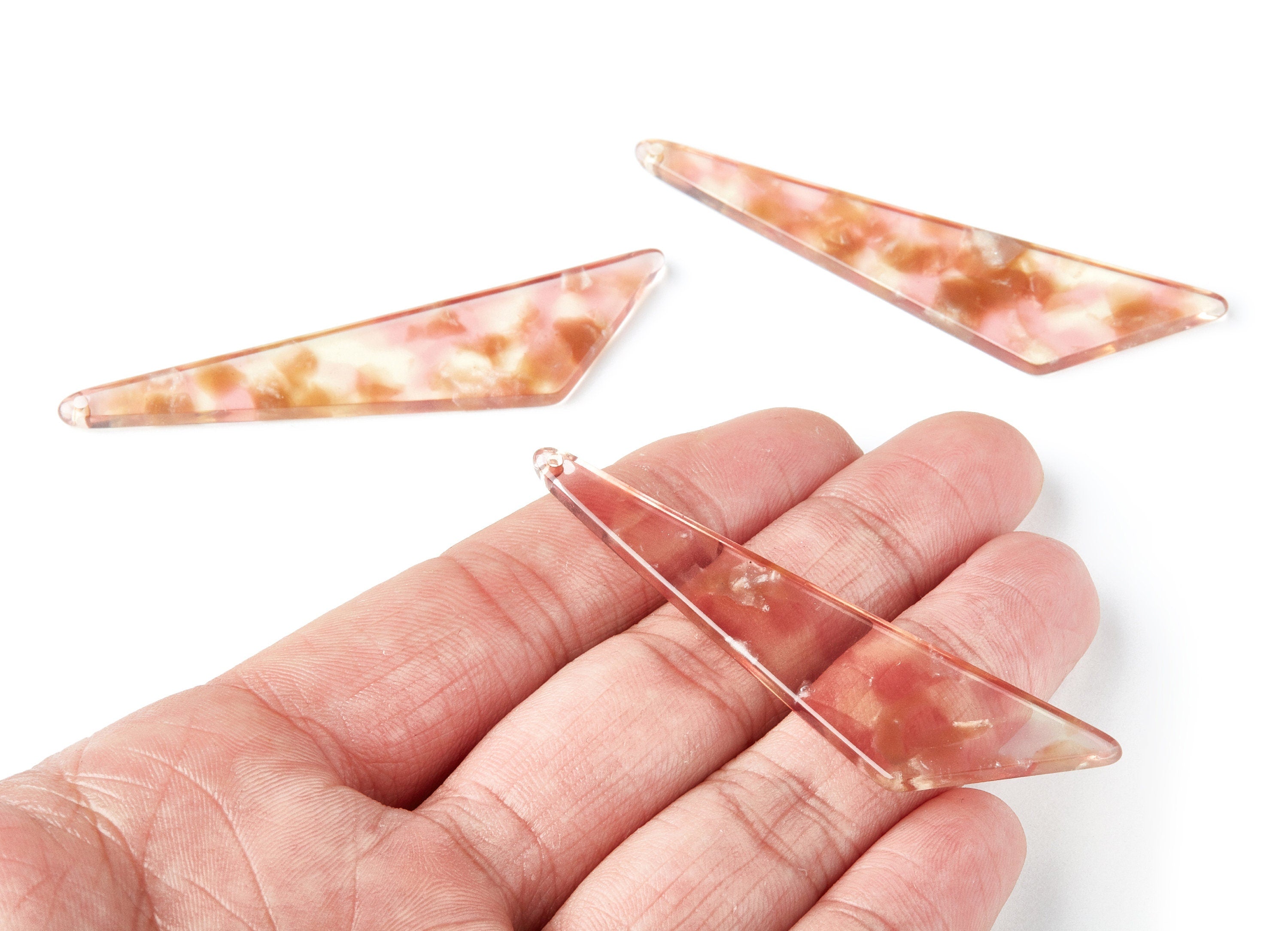 Acetate Triangle Earring Charms - Triangle Pendant - Earring Findings - Jewelry Supplies - Color Code: A45 - 68.73x16.16x2.56mm - AC1367C - DOMEDBAZAAR