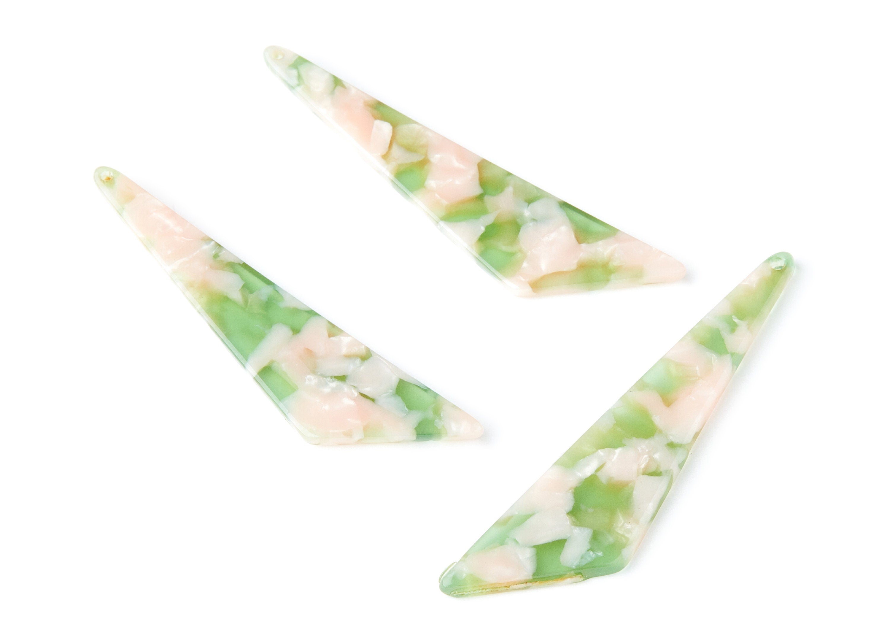 Acetate Triangle Earring Charms - Triangle Pendant - Earring Findings - Jewelry Supplies - Color Code: A38 - 68.73x16.16x2.56mm - AC1367G - DOMEDBAZAAR