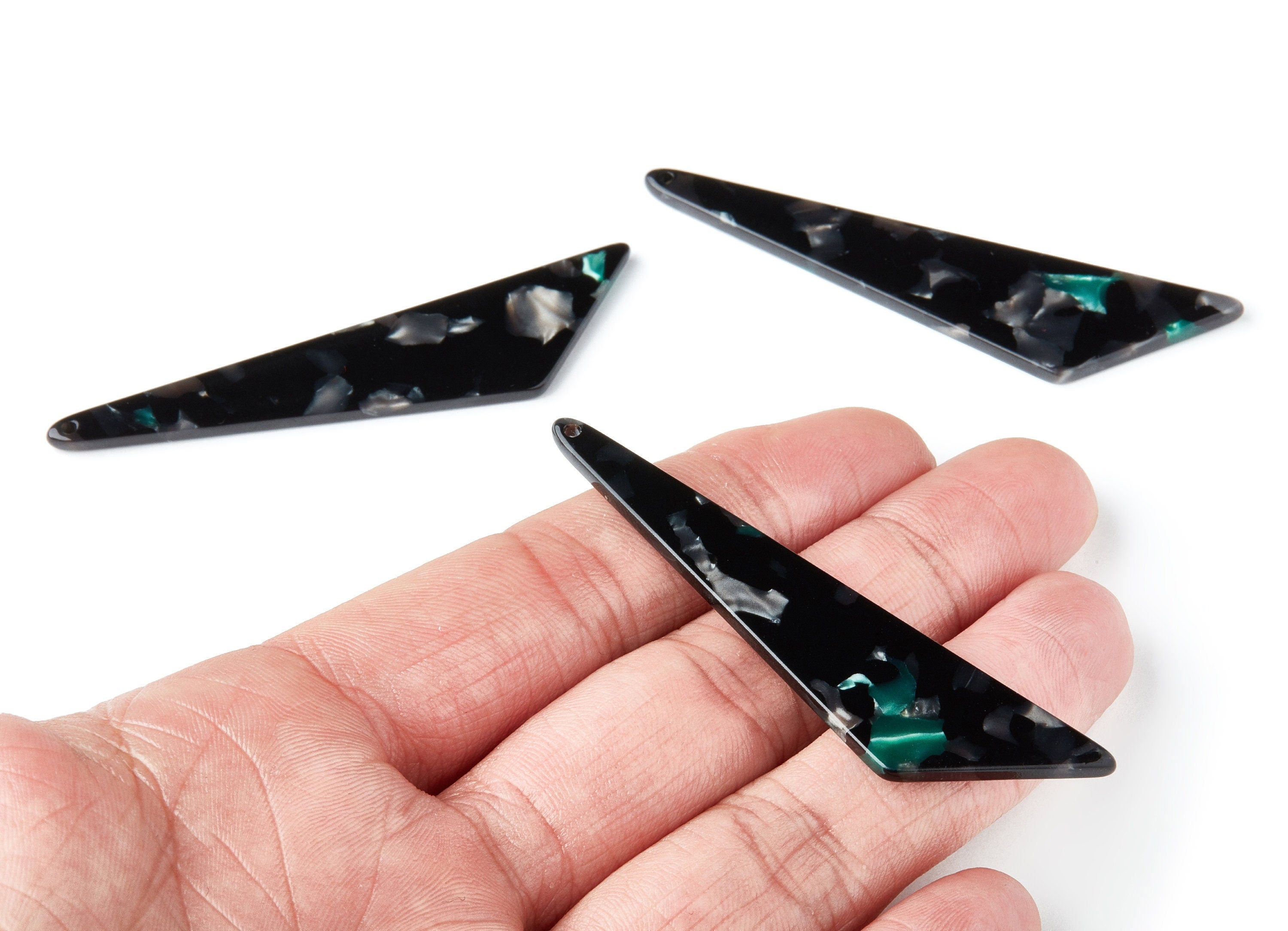 Acetate Triangle Earring Charms - Triangle Pendant - Earring Findings - Jewelry Supplies - Color Code: A49 - 68.73x16.16x2.56mm - AC1367H - DOMEDBAZAAR