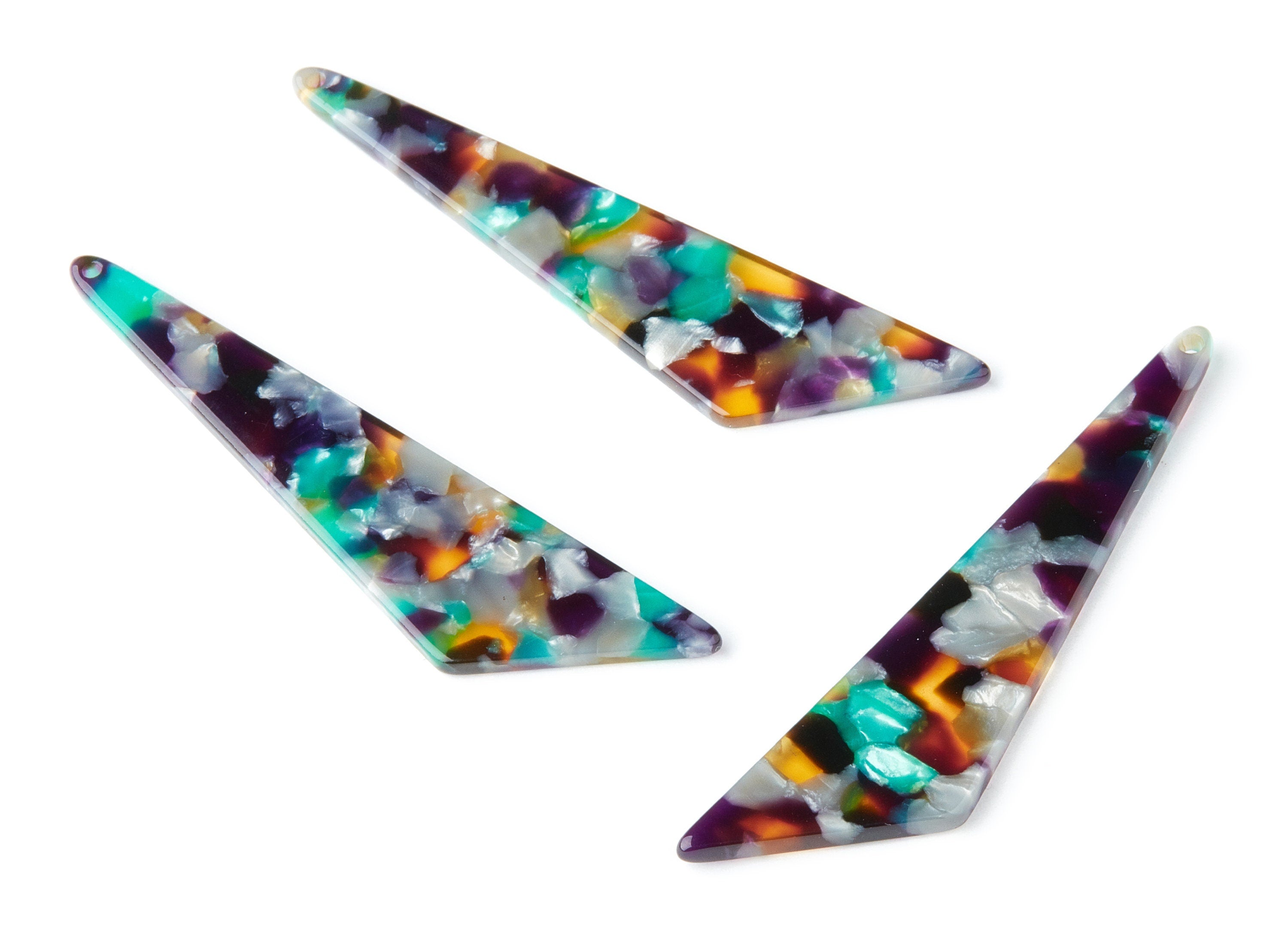 Acetate Triangle Earring Charms - Triangle Pendant - Earring Findings - Jewelry Supplies - Color Code: A50 - 68.73x16.16x2.56mm - AC1367K - DOMEDBAZAAR