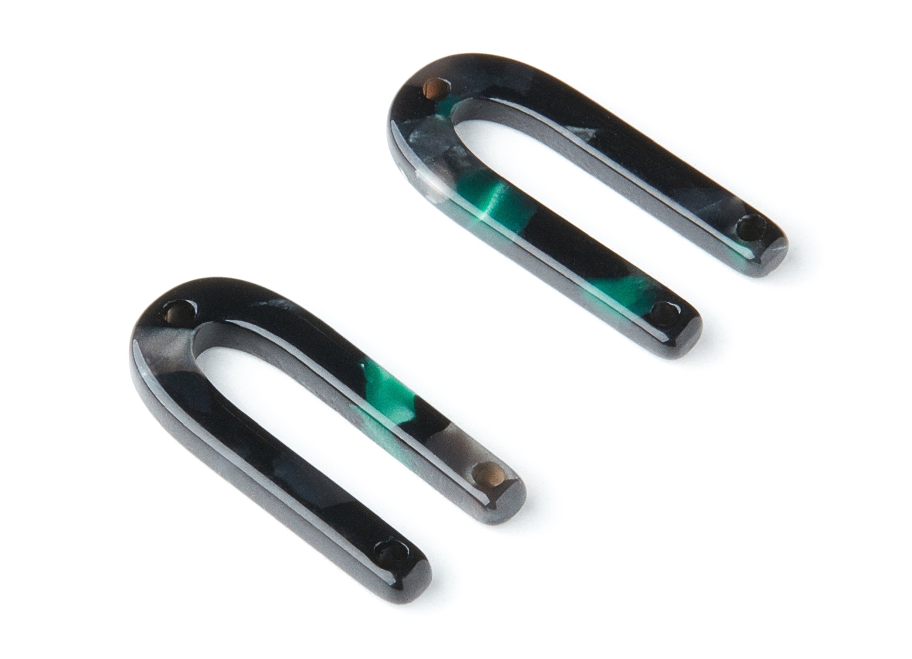 Acetate U Earring Charms - U Shaped Pendant With 3 Holes - Earring Findings - Jewelry Supplies - Color Code: A49 - 25.7x11.6x2.5mm - AC1377M - DOMEDBAZAAR