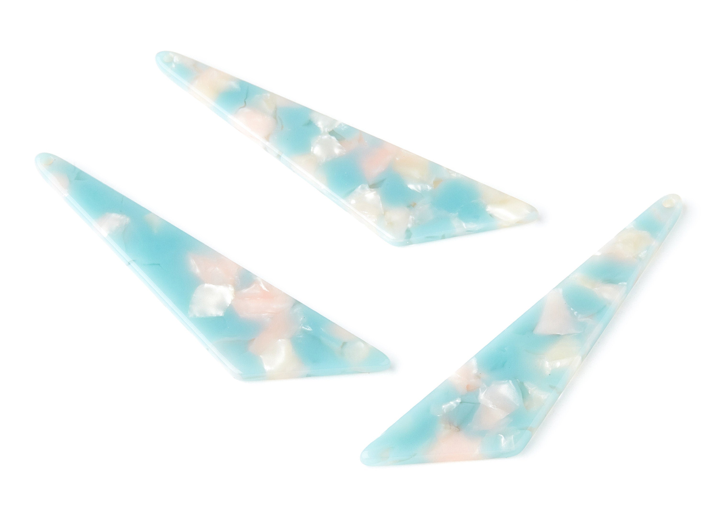 Acetate Triangle Earring Charm - Acrylic Triangle Pendant - Earring Findings - Jewelry Supplies - Color Code: A36 - 68x16.2x2.6mm - AC1367N - DOMEDBAZAAR