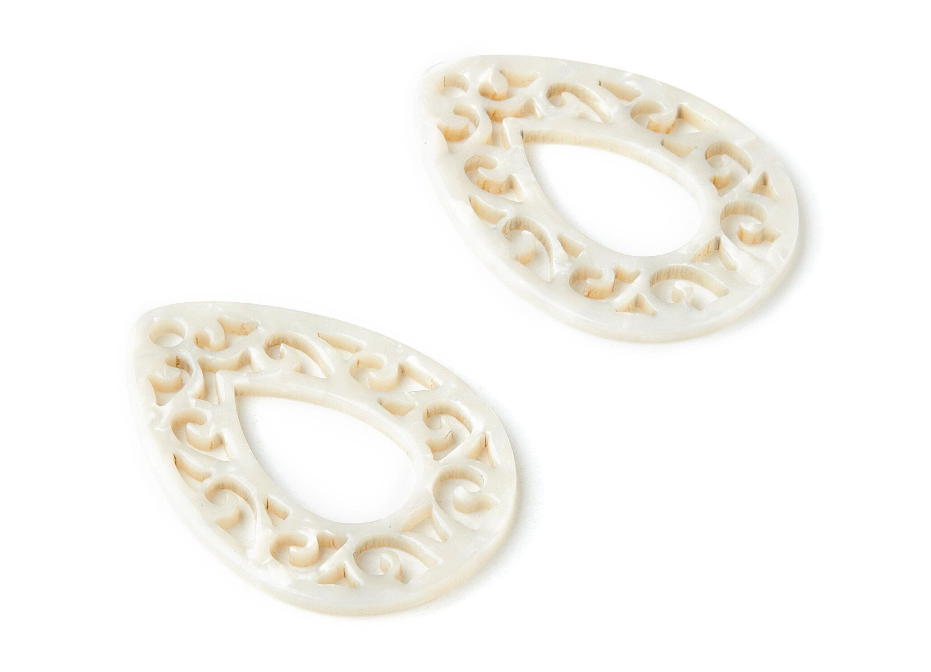 Acetate Teardrop Earring Charms - Teardrop Pendant - Earring Findings - Jewelry Supplies - Color Code:A33 - 49.43x34.76x2.5mm - AC1320B - DOMEDBAZAAR