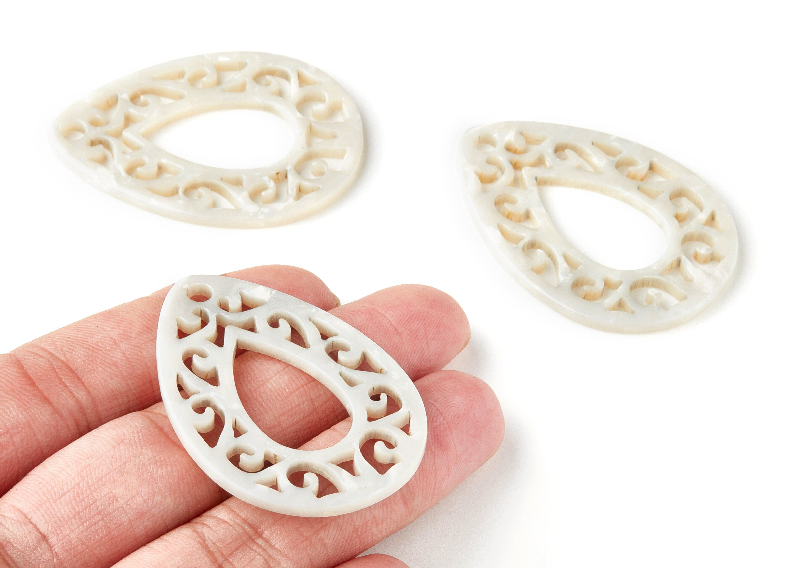 Acetate Teardrop Earring Charms - Teardrop Pendant - Earring Findings - Jewelry Supplies - Color Code:A33 - 49.43x34.76x2.5mm - AC1320B - DOMEDBAZAAR