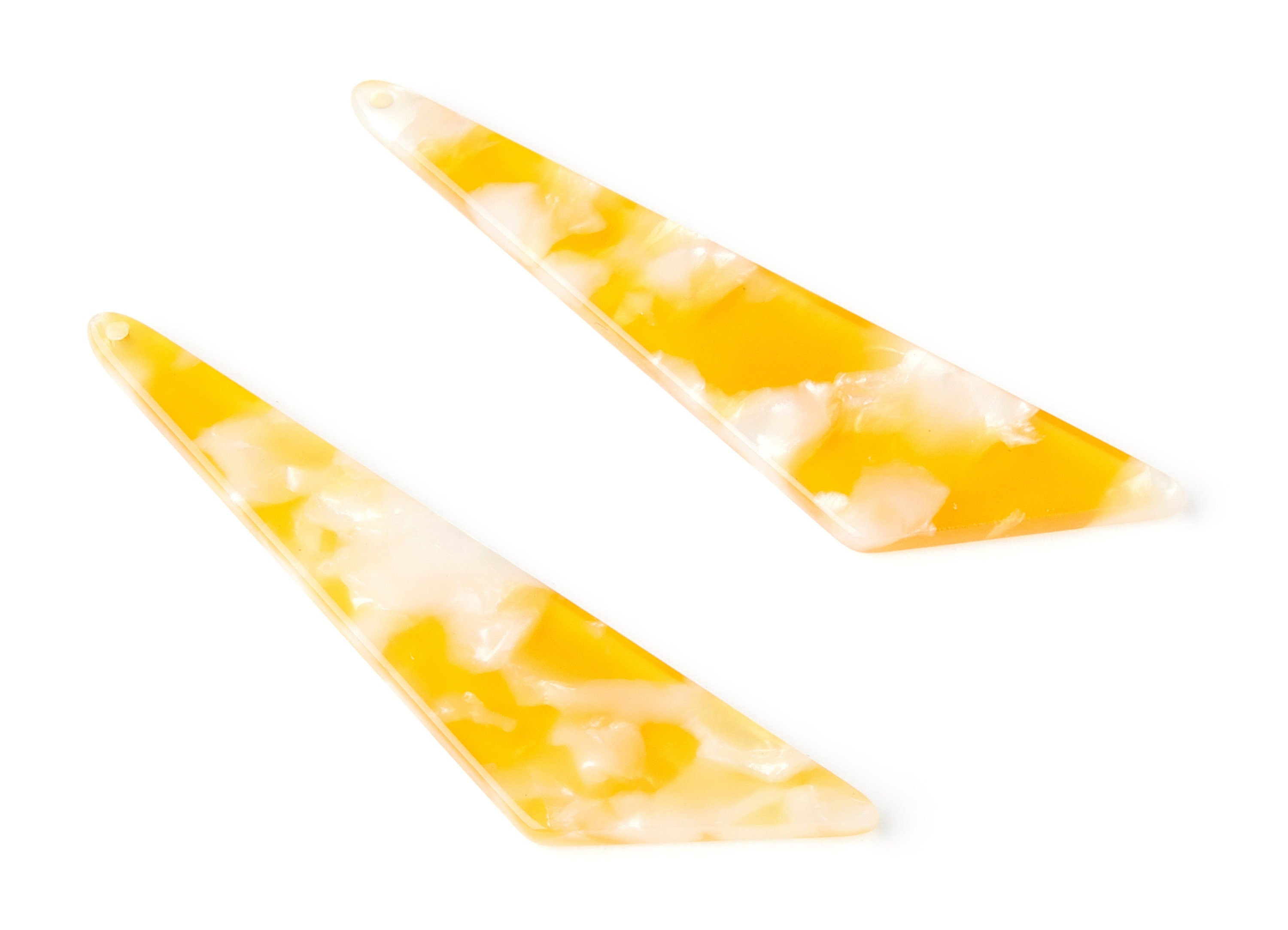 Acetate Triangle Earring Charms - Triangle Pendant - Earring Findings - Jewelry Supplies - Color Code: A43 - 68.73x16.16x2.56mm - AC1367V - DOMEDBAZAAR