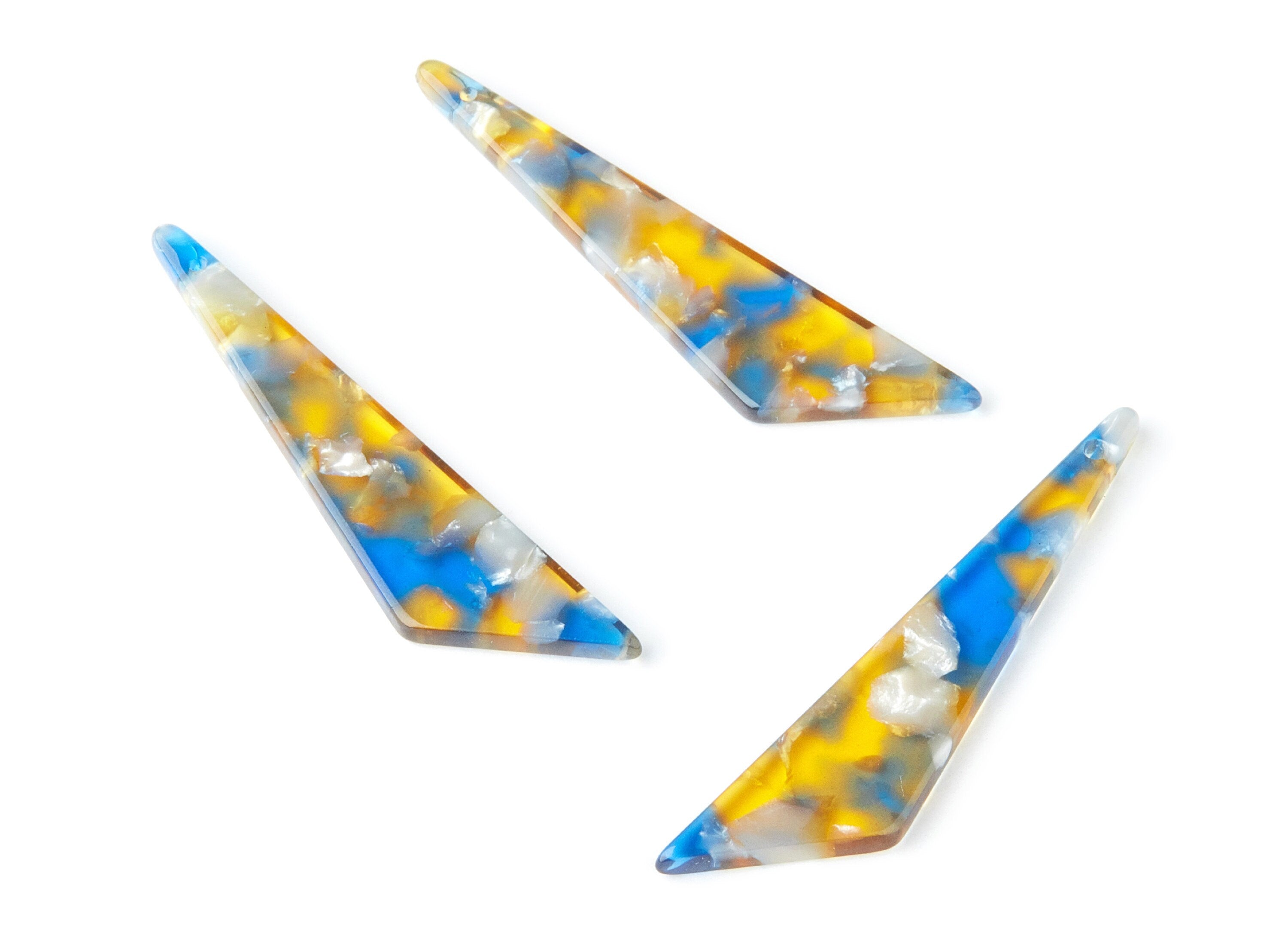 Acetate Triangle Earring Charms - Triangle Pendant - Earring Findings - Jewelry Supplies - Color Code: A40 - 51.44x11.42x2.81mm - AC1352A - DOMEDBAZAAR