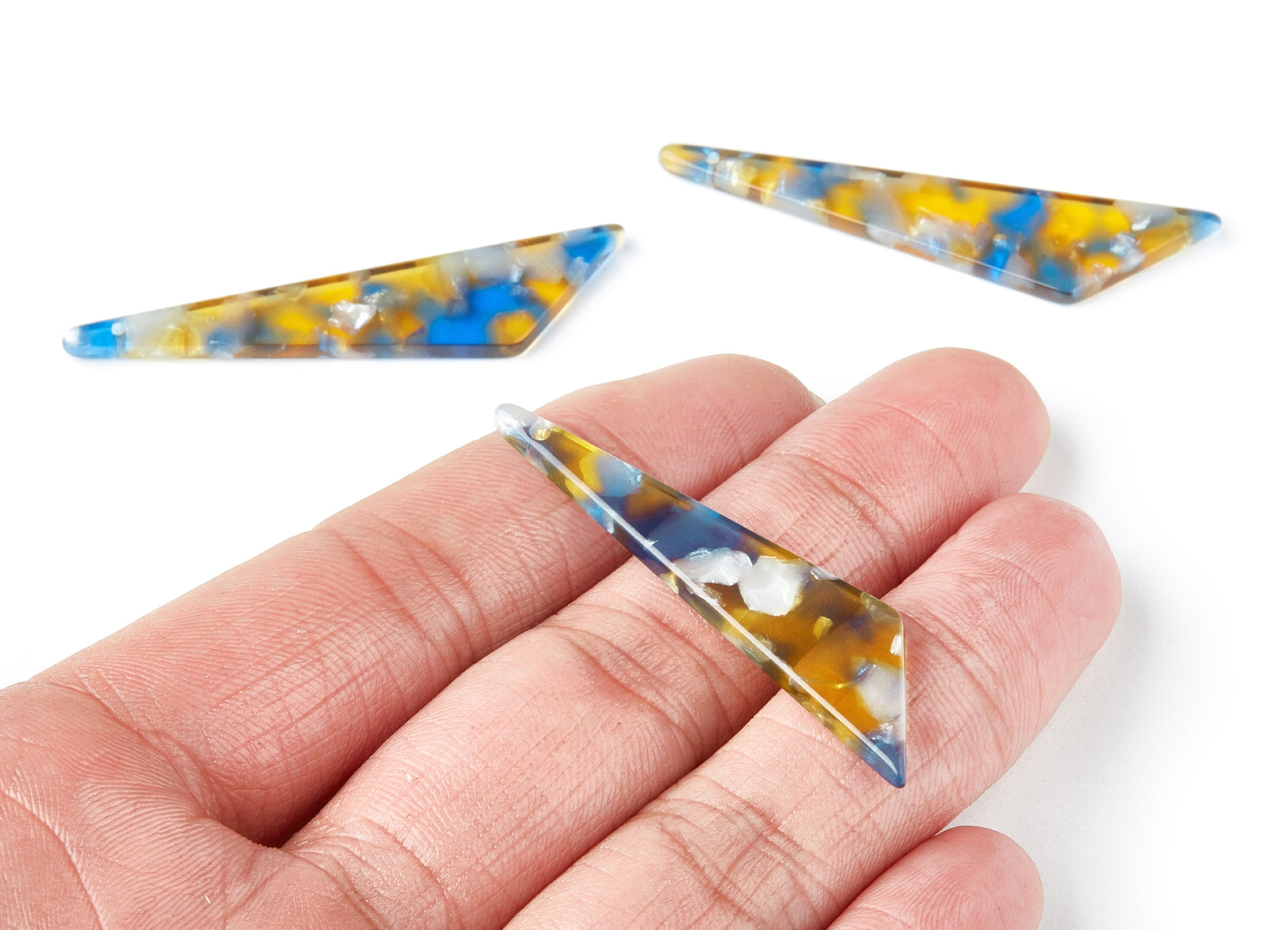 Acetate Triangle Earring Charms - Triangle Pendant - Earring Findings - Jewelry Supplies - Color Code: A40 - 51.44x11.42x2.81mm - AC1352A - DOMEDBAZAAR