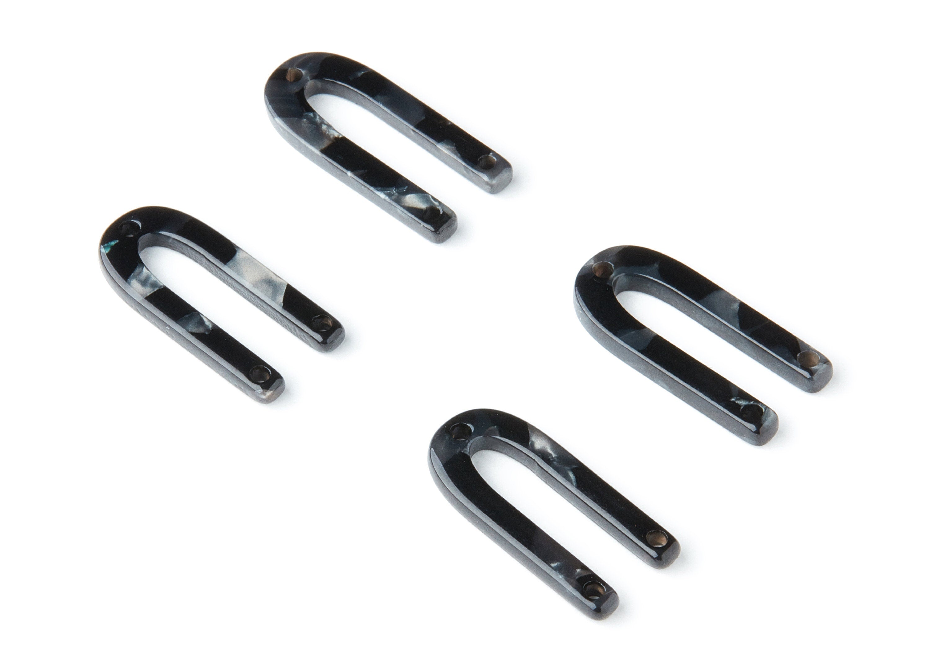 Acetate U Earring Charms - U Shaped Pendant - 3 Holes - Earring Findings - Jewelry Supplies - Color Code: A48 - 25.65x11.6x2.54mm - AC1377P - DOMEDBAZAAR